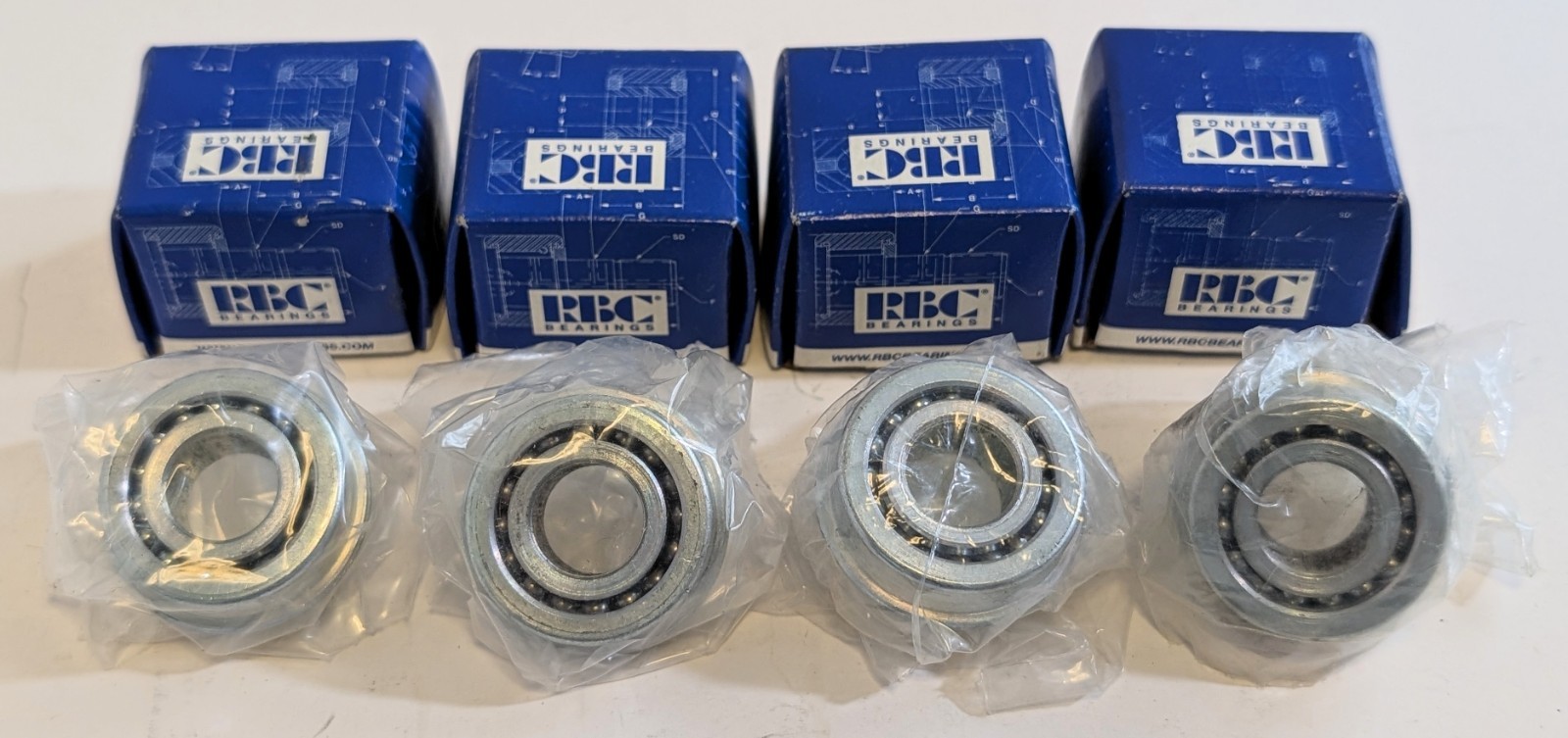 4x RBC NICE RF81812 Heim Open Flanged Radial Ball Bearings – Unused Old Stock