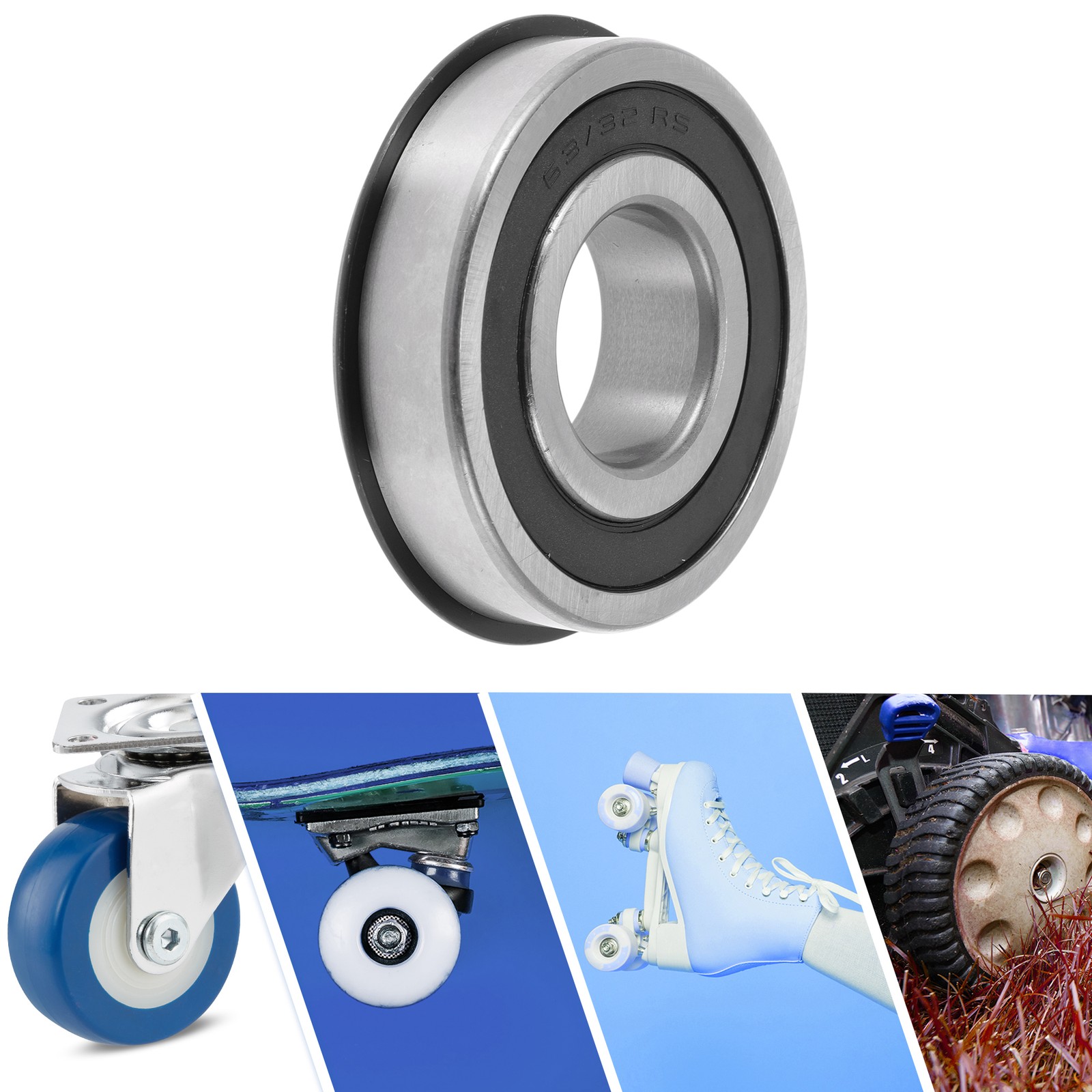 Ball Bearings 63/32NR2RS 32x75x20mm for Silver Black