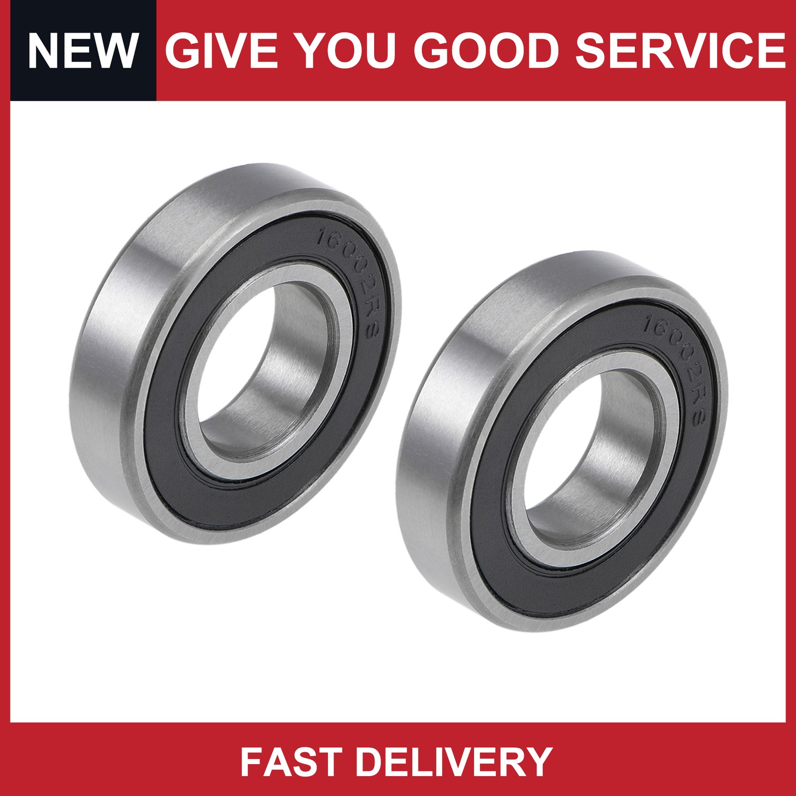Universal 16002-2RS Ball Bearings Z2 15x32x8mm Double Sealed Steel Pack of 2