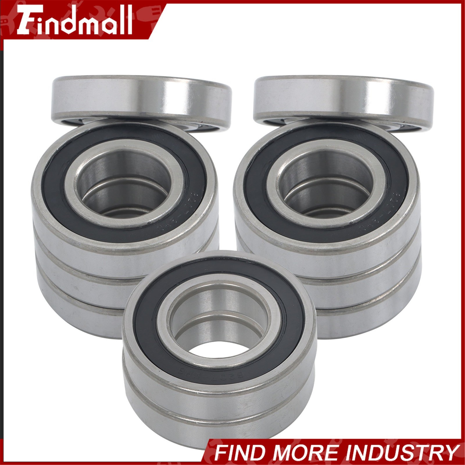 Findmall 6207-2RS Deep Groove Bearings 10Pack 35mm x72mm x17mm Sealed