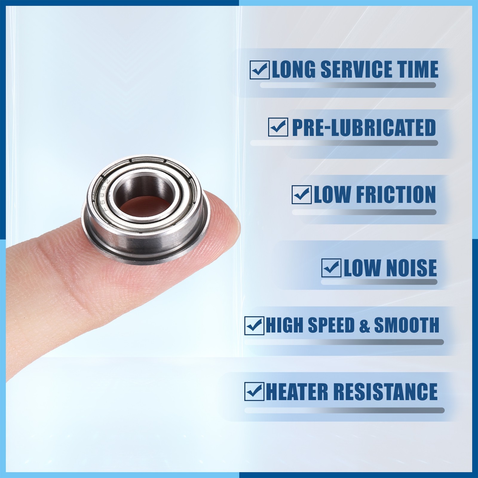 10Pcs F688ZZ 8x16x5mm Double Metal Shield Single Row Deep Groove Ball Bearing