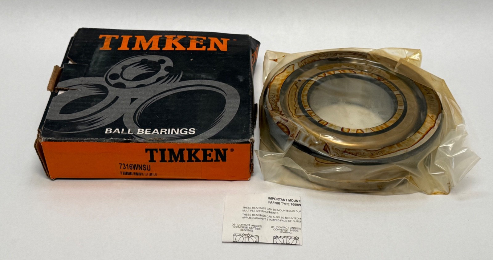 Timken 7316WNSU Angular Bearing 80x170x39 mm 7316-WN-SU