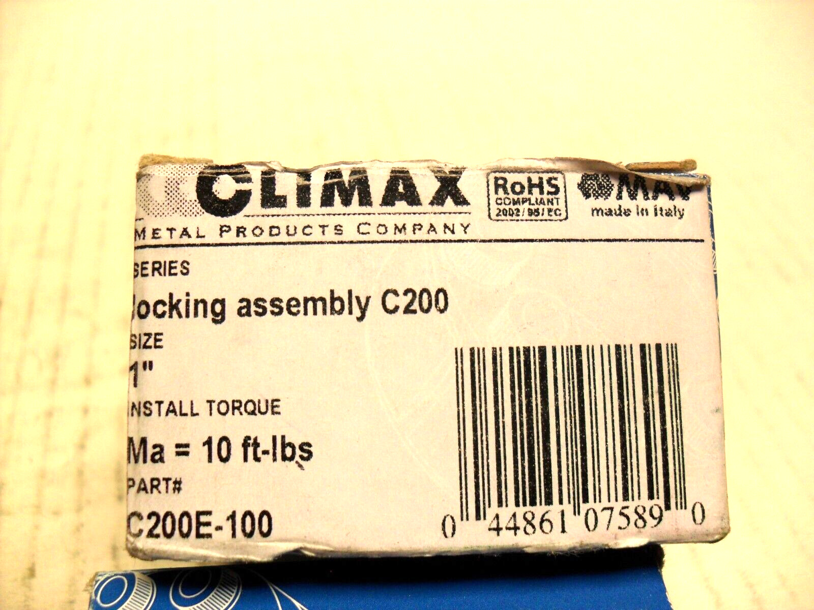 Climax C200E-100 1.00″ x 1.969″ Locking Assembly Series C200 Metal NIB