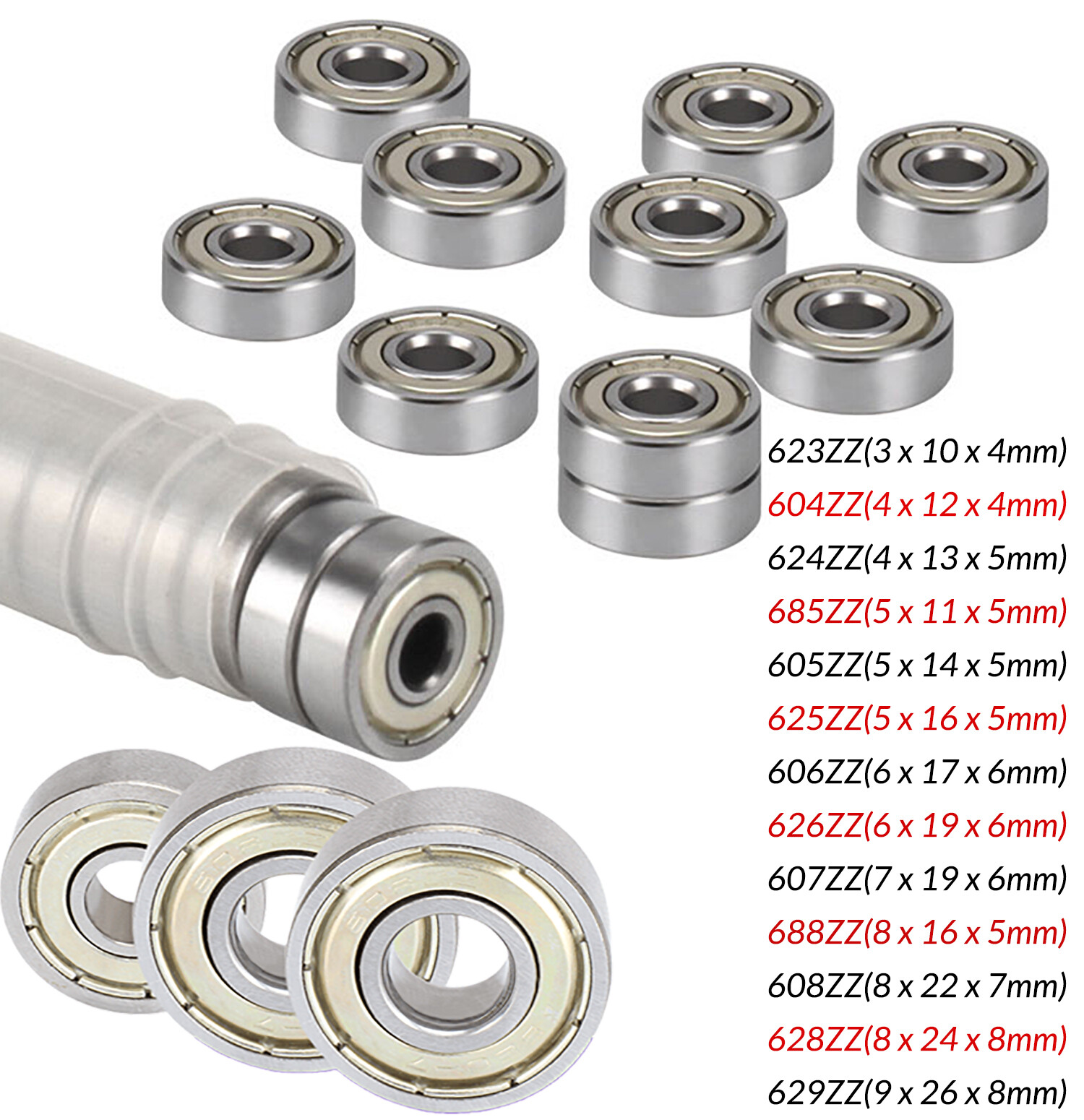 Miniature Ball Bearings Small Seal Micro Mini 623 604 624 685 605 625 606-628 ZZ