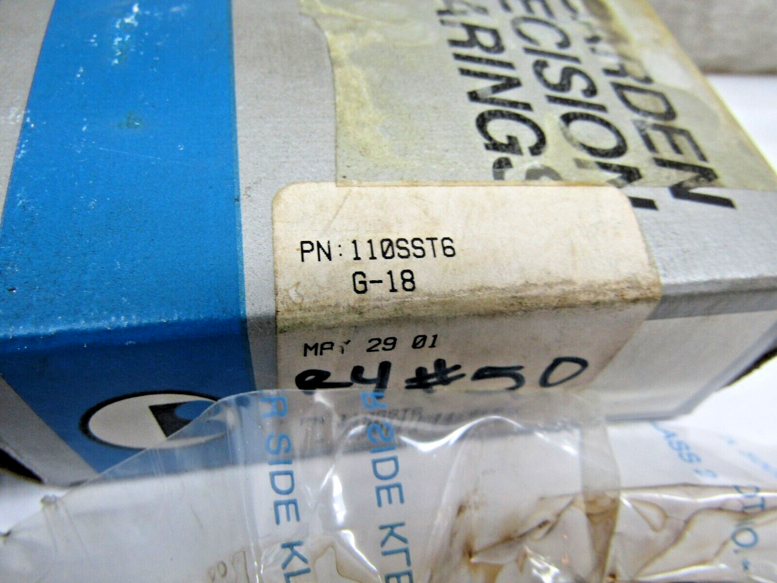 Barden 110SST6 G-18 50mm x 80mm X 16mm Precision Set of 2 Spindle Bearings