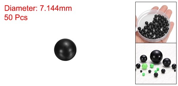 50 Pcs Black POM Plastic Bearing Balls G2 9/32″(7.144mm) Solid Plastic Balls