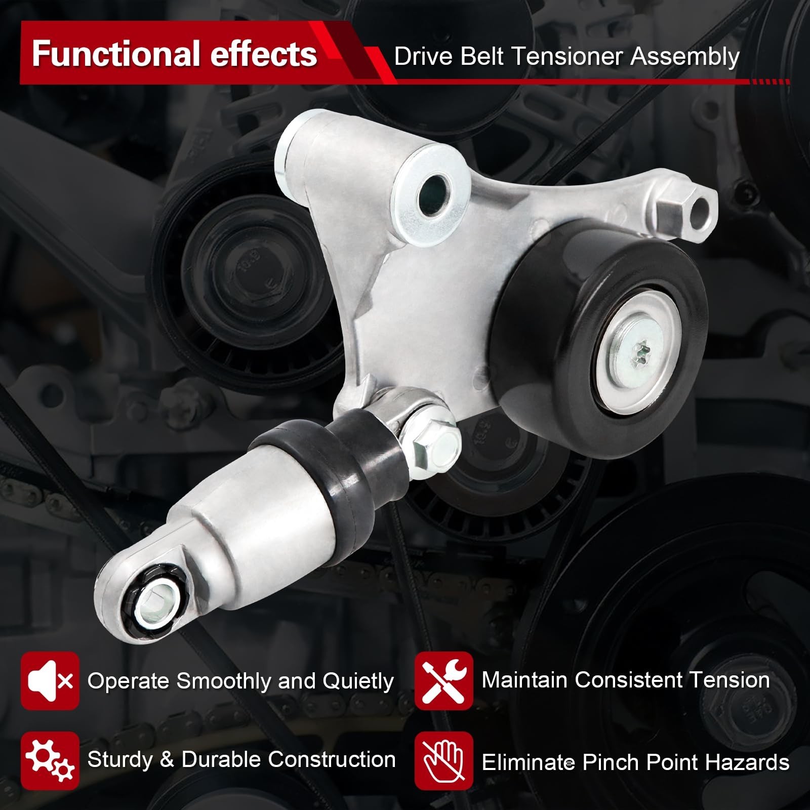 Belt Tensioner Assembly with Pulley, Compatible with 2002-2006 Toyota Camry, …