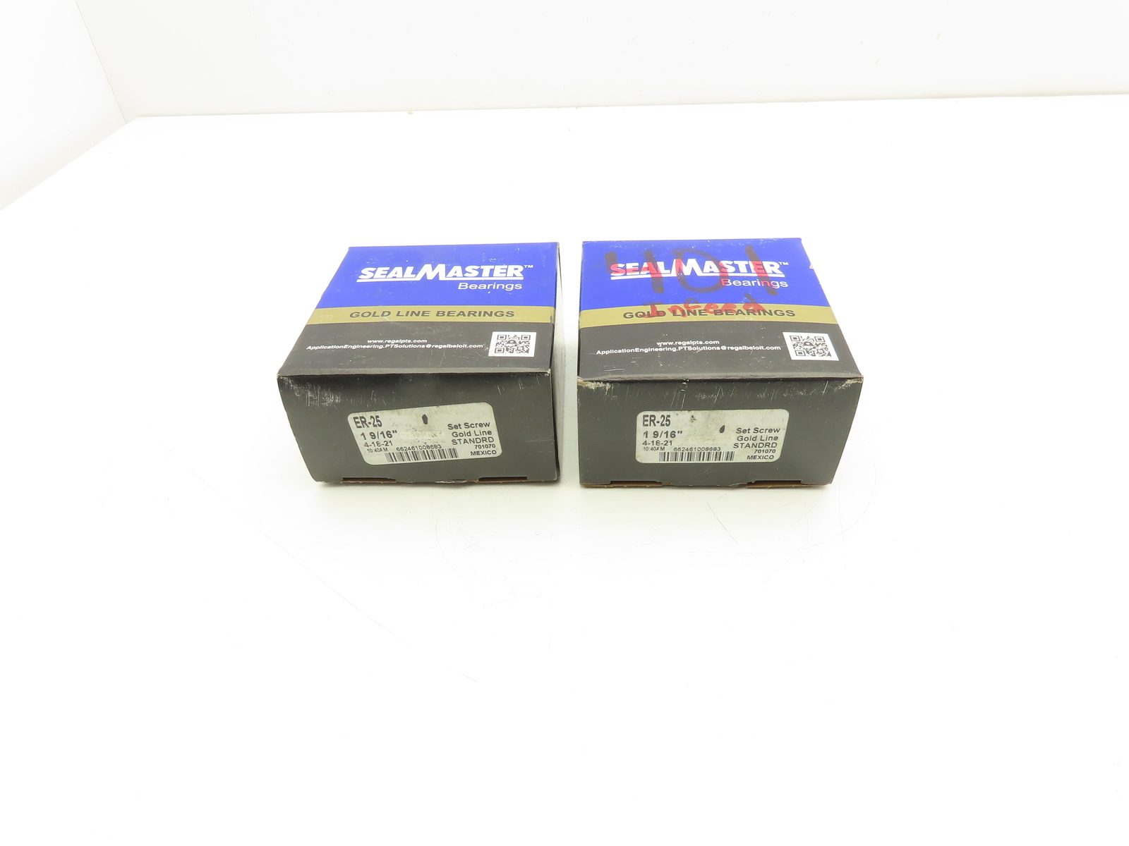 SealMaster ER-25 Setscrew Locking Ball Insert Bearing 1-9/16″ Bore Lot of 2
