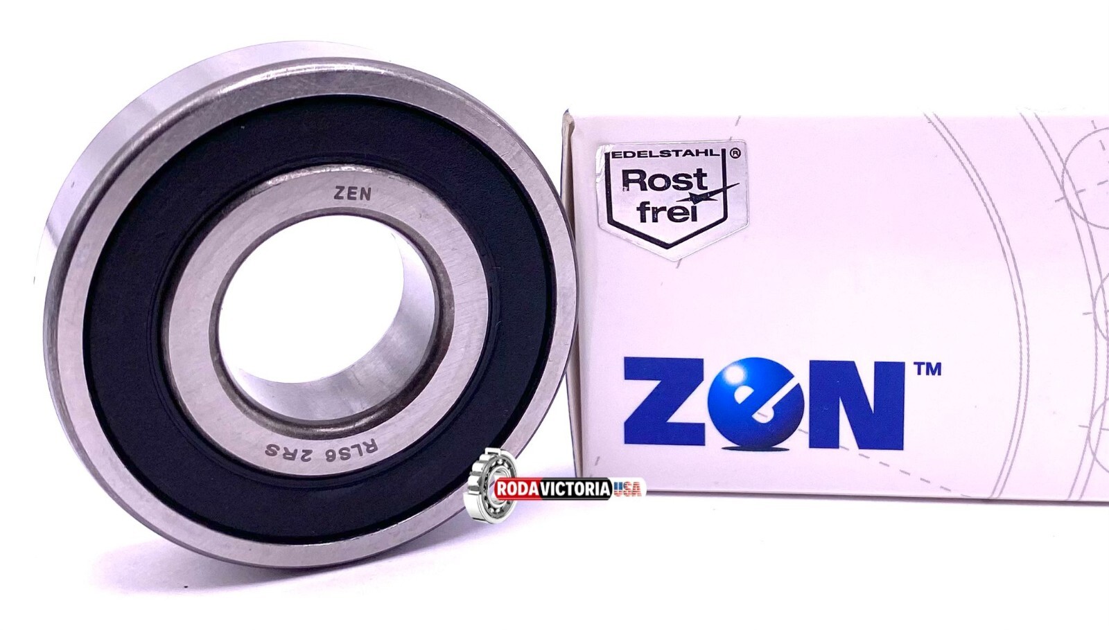 ZEN RLS6 2RS Deep Groove Ball Bearing, Rubber Sealed 3/4″x7/8″x9/16″