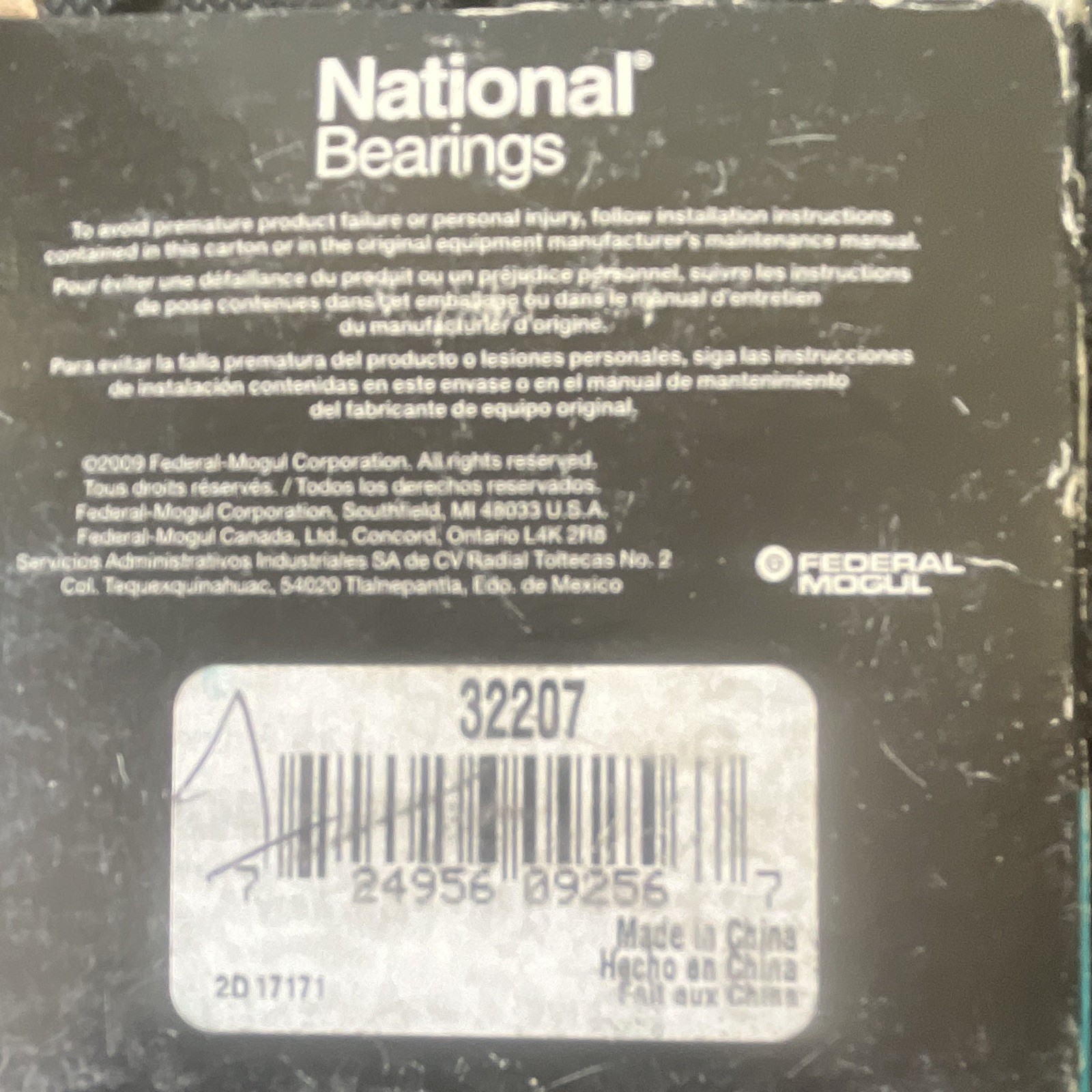 National 32207 Tapered Roller Bearing 35mm Bore 72mm OD Steel 24.25mm