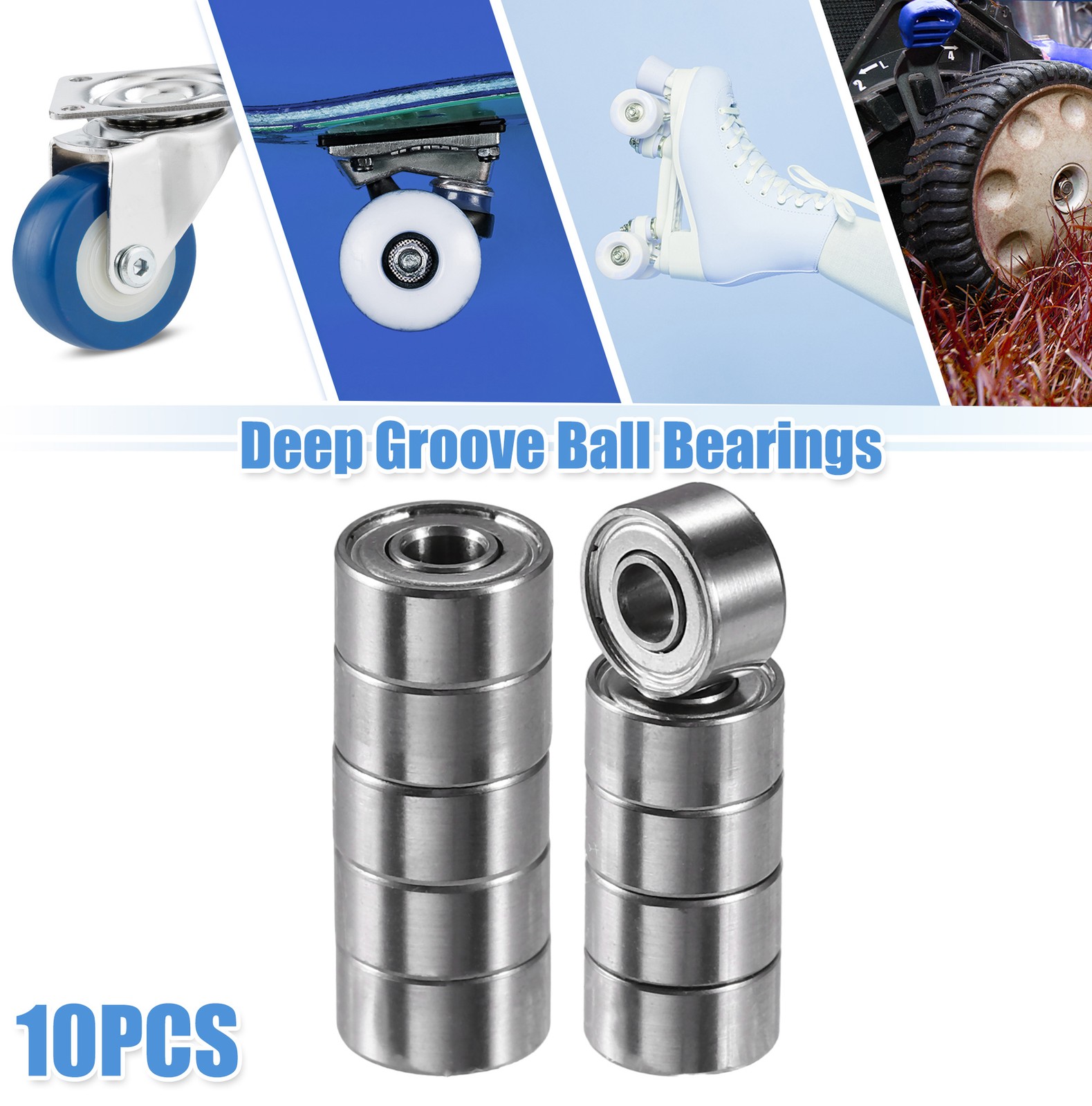 10pcs 3x8x4mm Double Metal Shield 693zz Single Row Deep Groove Ball Bearings