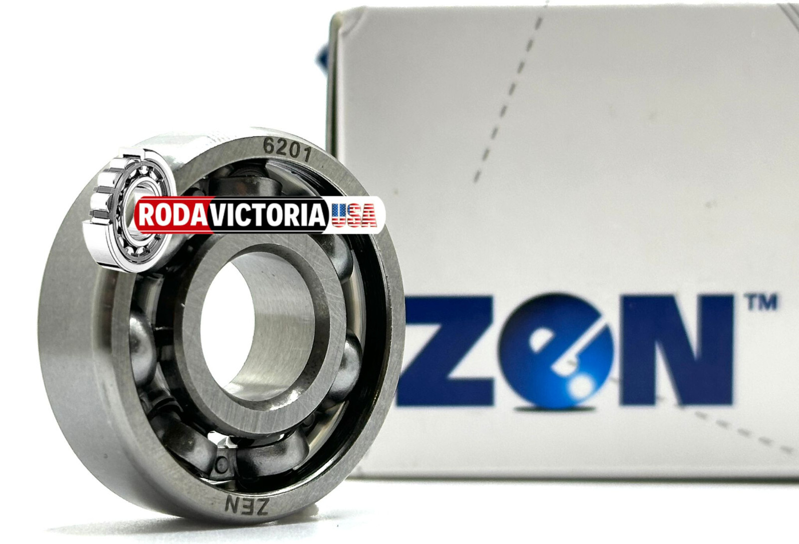 ZEN 6201 DEEP GROOVE BALL BEARING, OPEN TYPE, NO SEALS 12x32x10mm