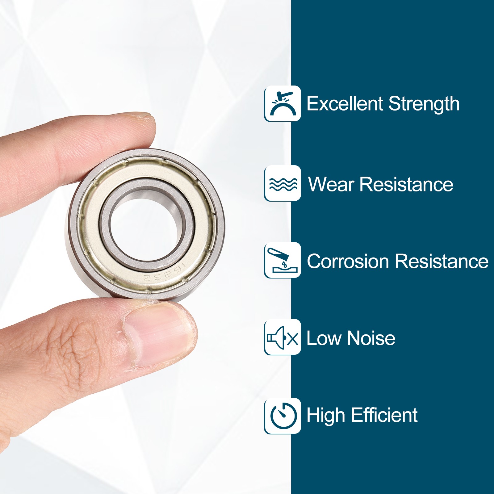 1603ZZ Deep Groove Ball Bearing, 3pcs, 5/16″ x 7/8″ x 9/32″, Z2 Sealed Bearing