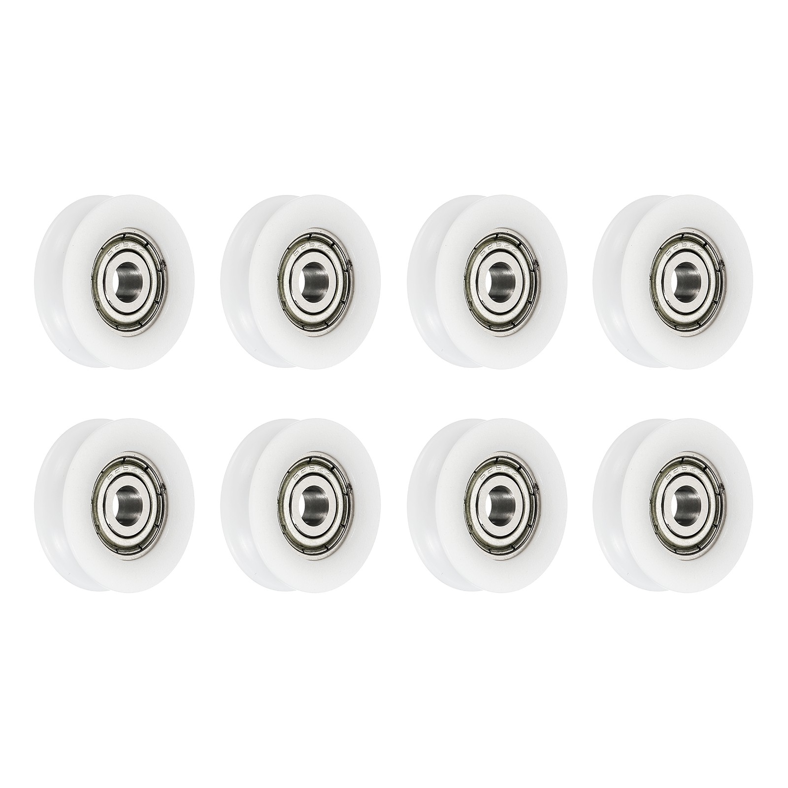 8 Pcs White Groove Nylon Plastic Guide Bearing 5×23.5x7mm Pulley Roller