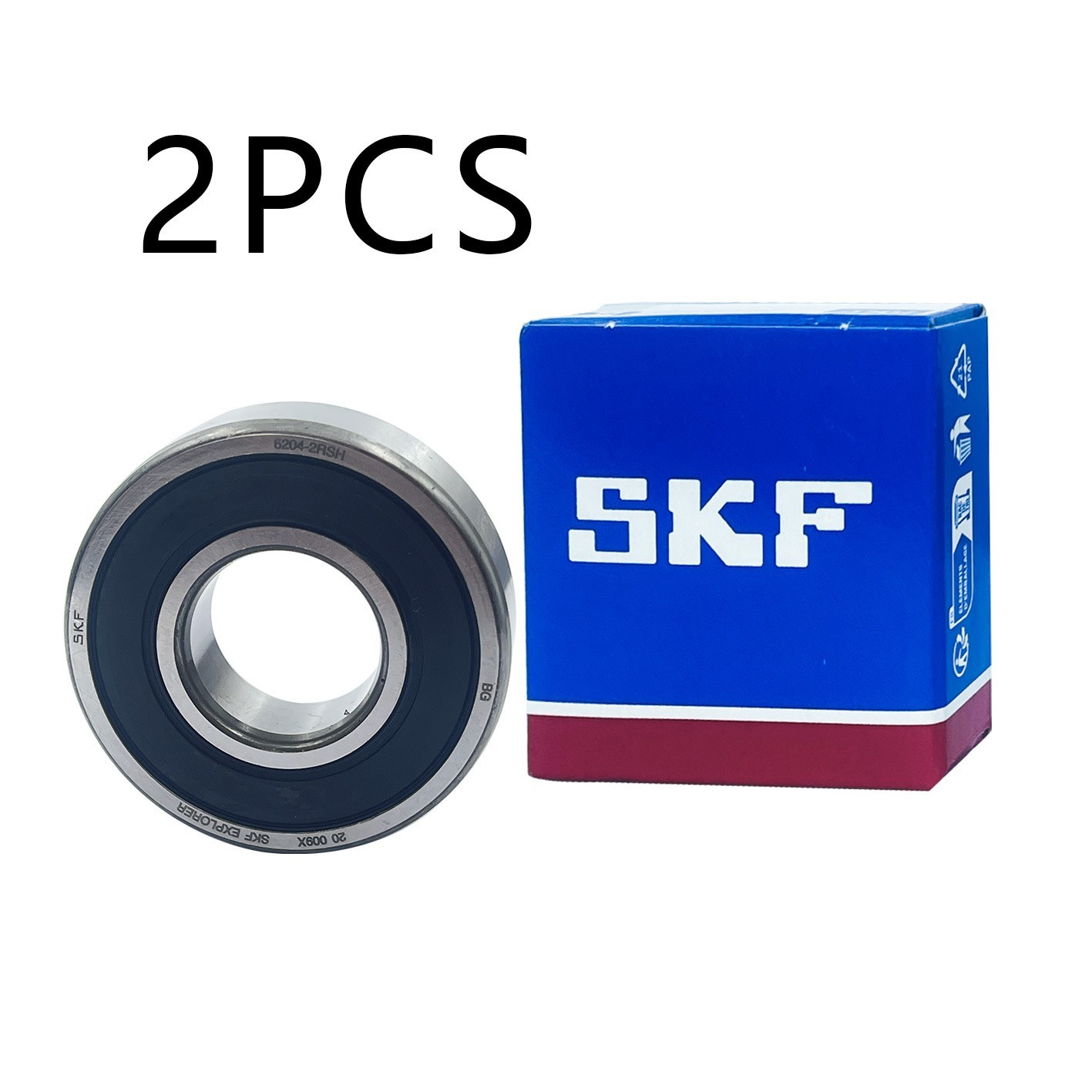 2PCS SKF 6204-2RSH Deep Groove Ball Bearing 20x47x14mm Double Rubber Seal