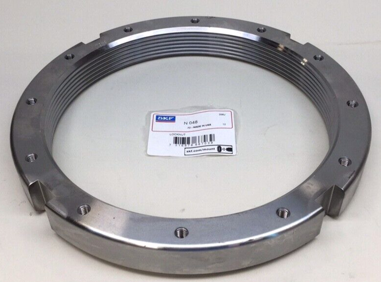 SKF N 048 Locknut 9.442-6″ Thread Size 10-5/8 ID X 11-7/16 OD X 1-11/32″ Wide