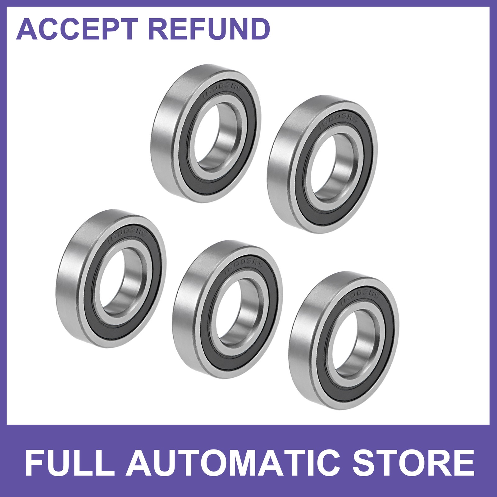 16003 2RS Ball Bearings Z2 17x35x8mm Double Sealed Chrome Steel 5pcs