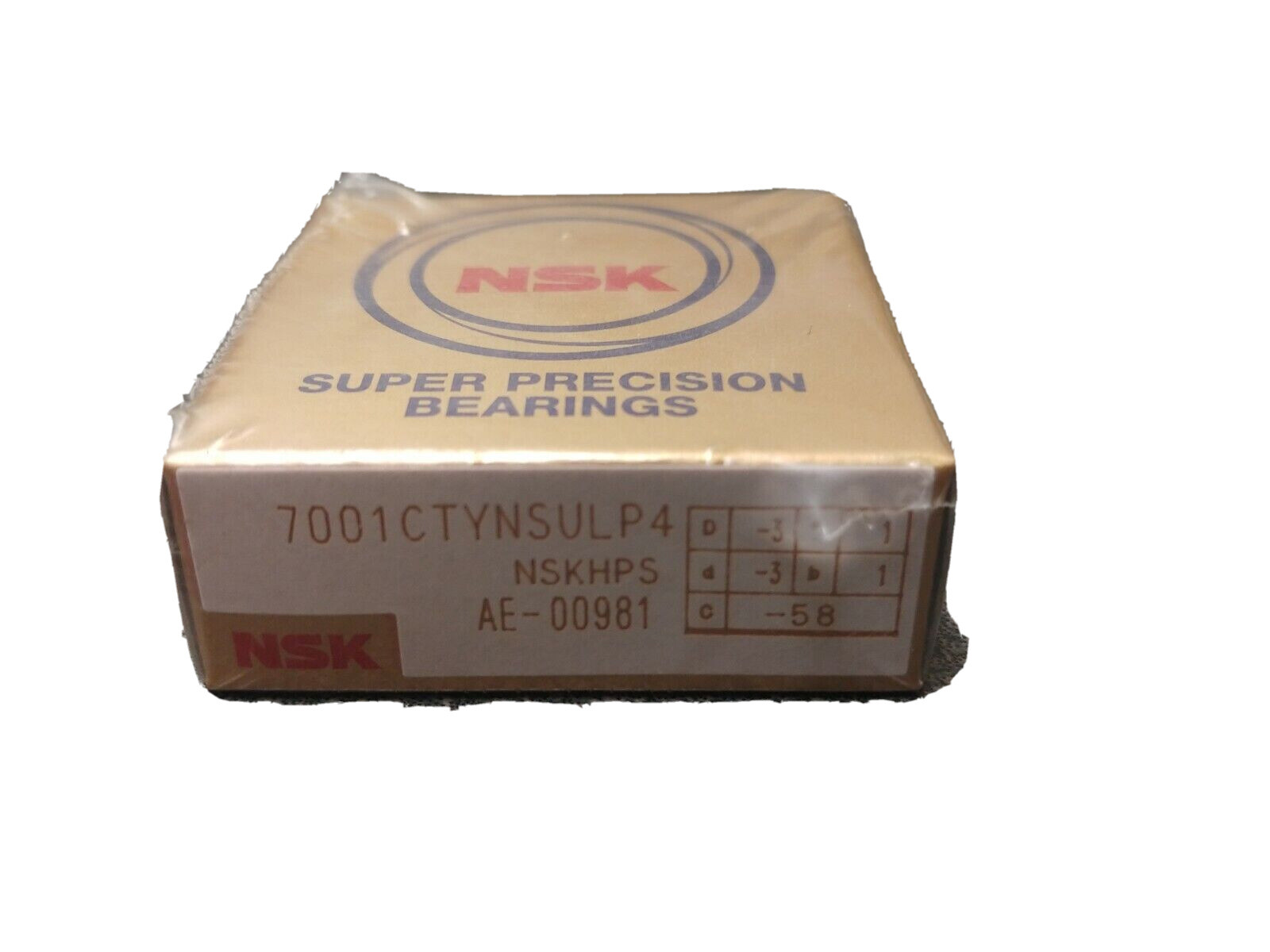 NSK 7001CTYNSULP4 Precision Angular Contact Bearing 15 Degree Contact Angle *NEW