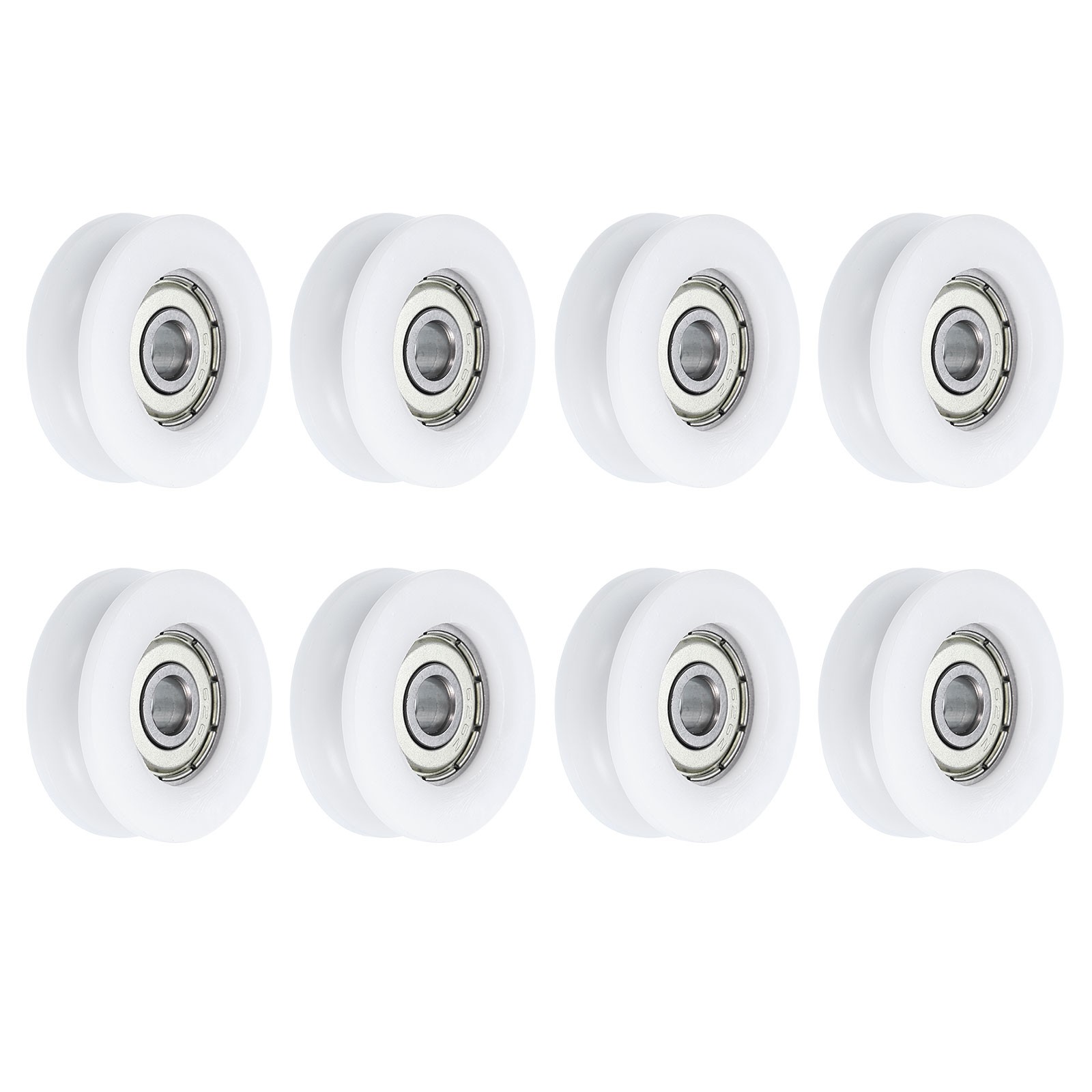 8 Set Nylon Pulley U-Groove Ball Bearing 6x27x9mm U Groove Roller Wheel