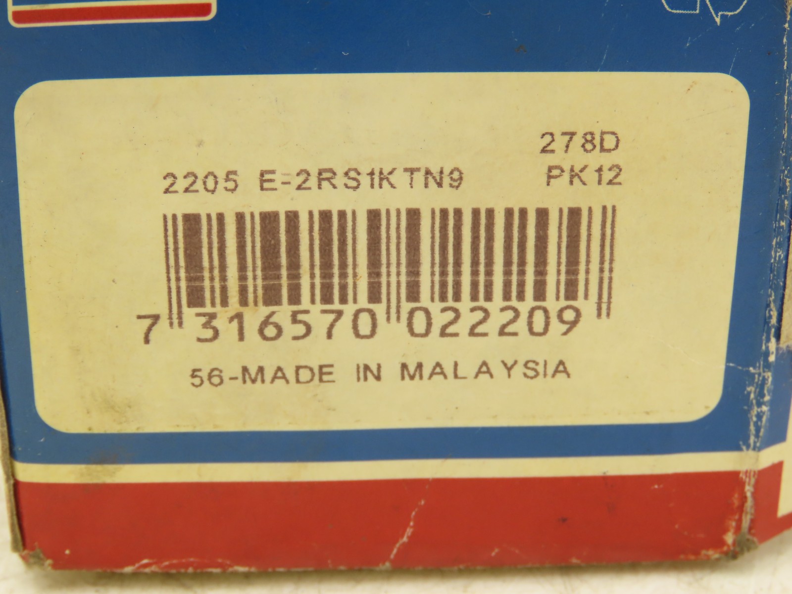 SKF 2205 E-2RS1K Ball Bearing 25mm-ID x 52mm-OD x 18mm-Width Lot Of 2