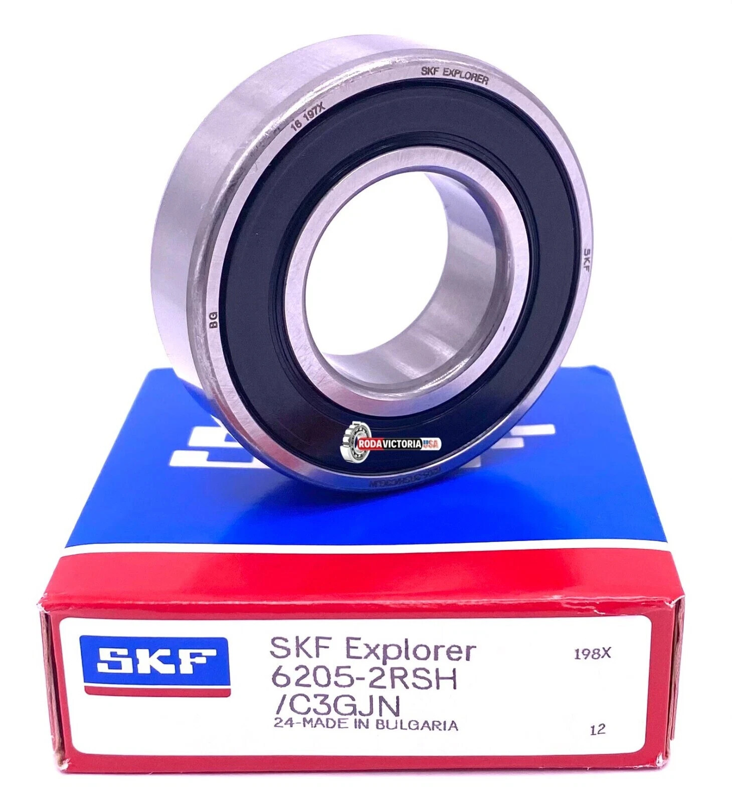SKF 6205 2RSH C3 GJN Ball Bearing, Rubber Sealed 2RS 25x52x15 mm