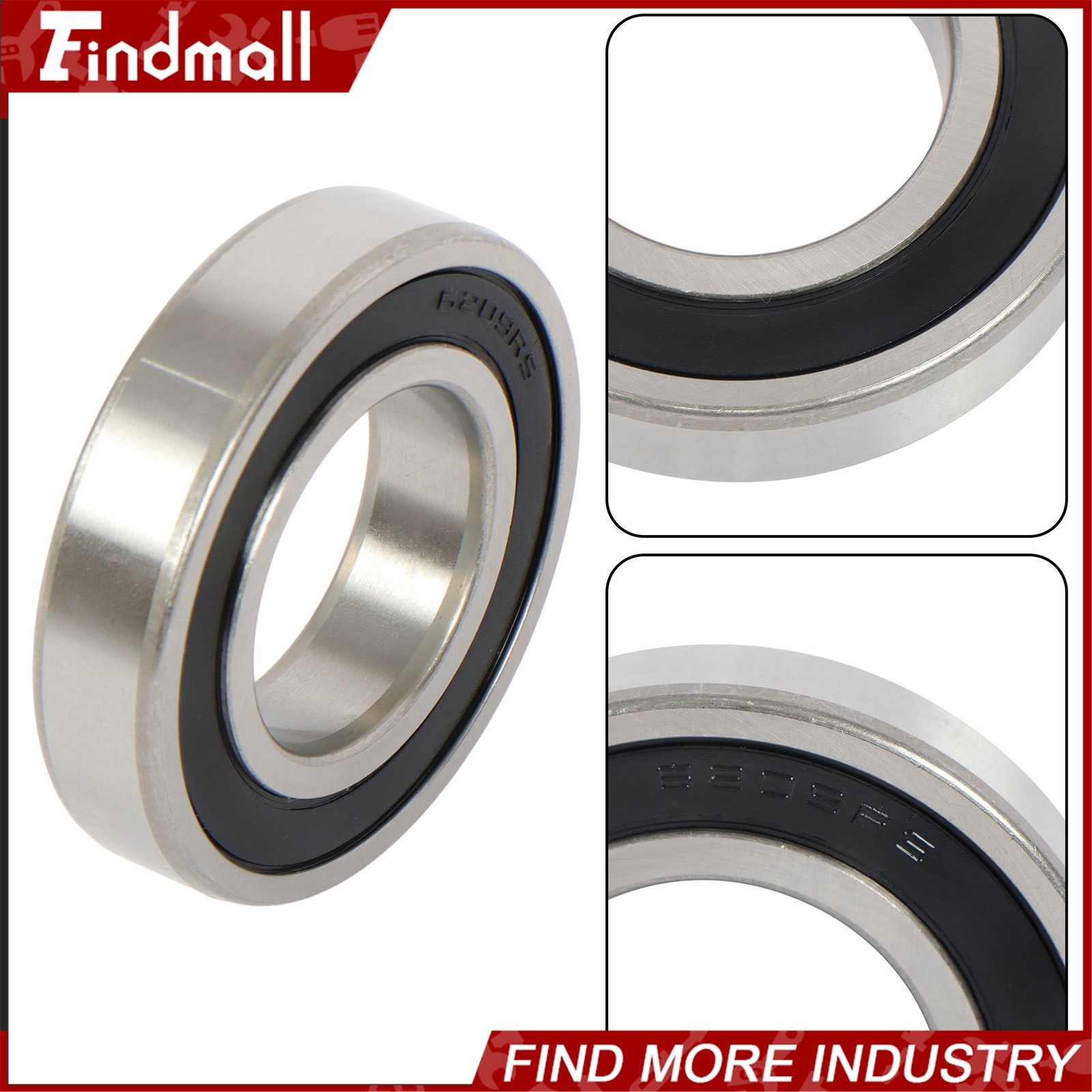 Findmall 6209-2RS Deep Groove Bearings 10 Pack 45mm x85mm x19mm Rubber Sealed