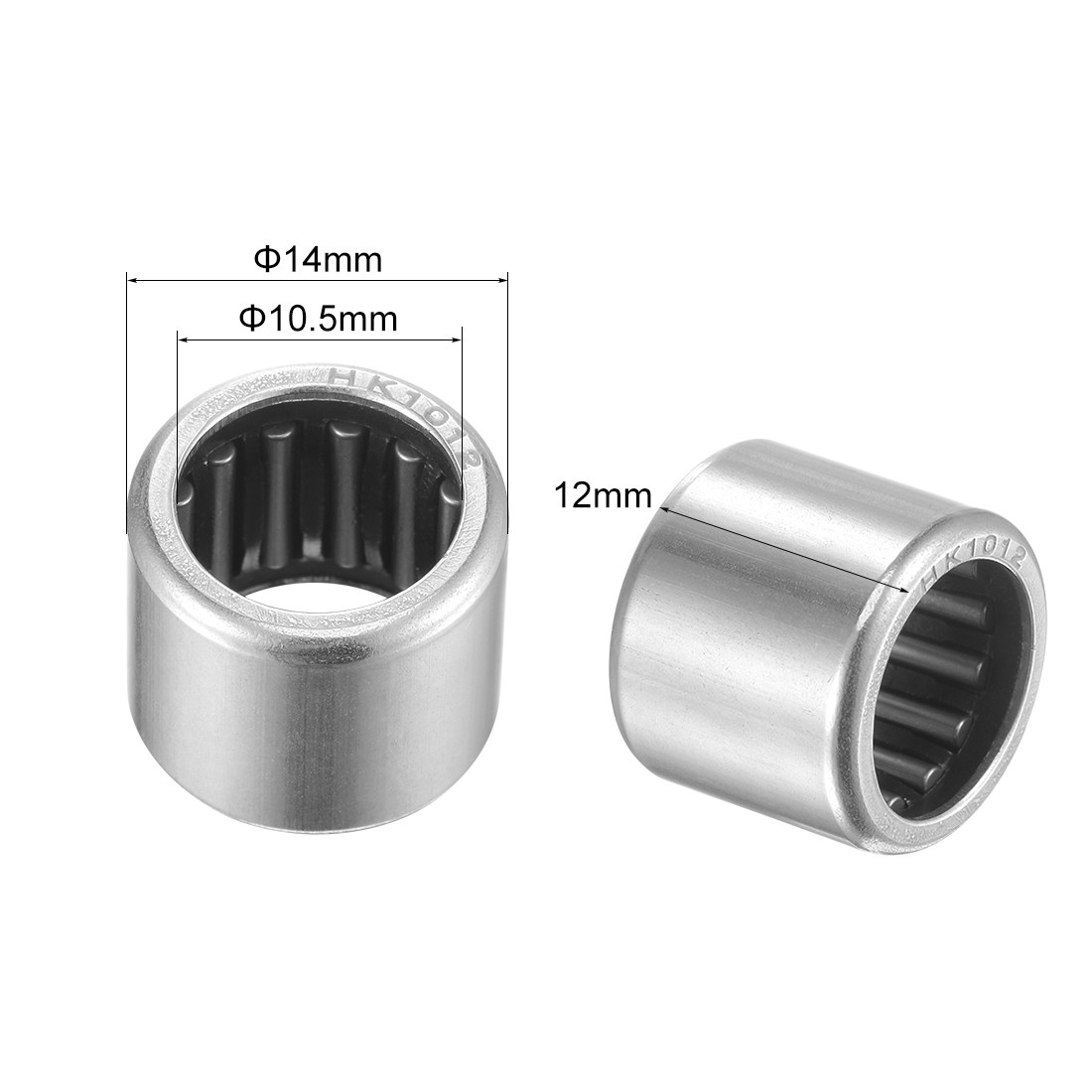 10pcs 10x14x12mm HK1012 Needle Roller Bearings Chrome Steel Open End
