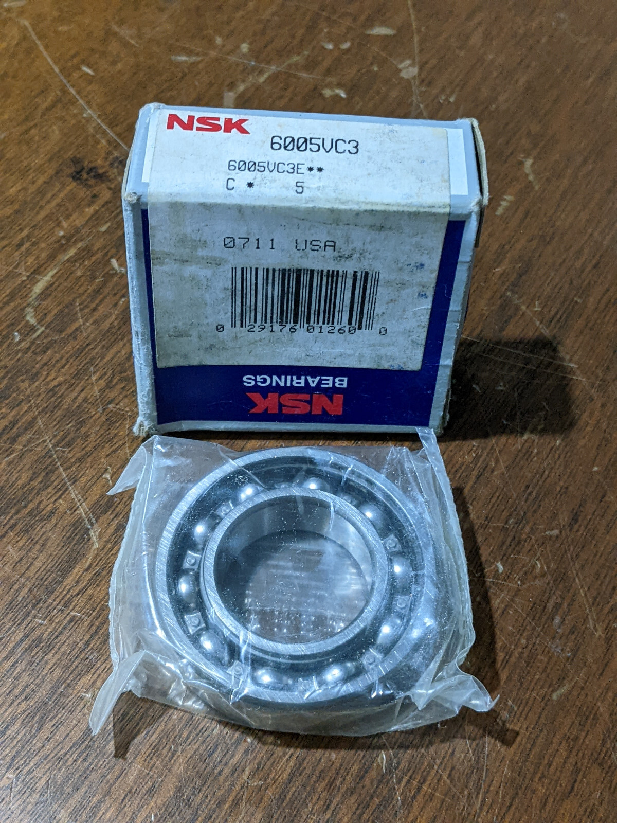 New NEW NSK 6005 V C3 DEEP GROOVE RADIAL BALL BEARING 6005VC3