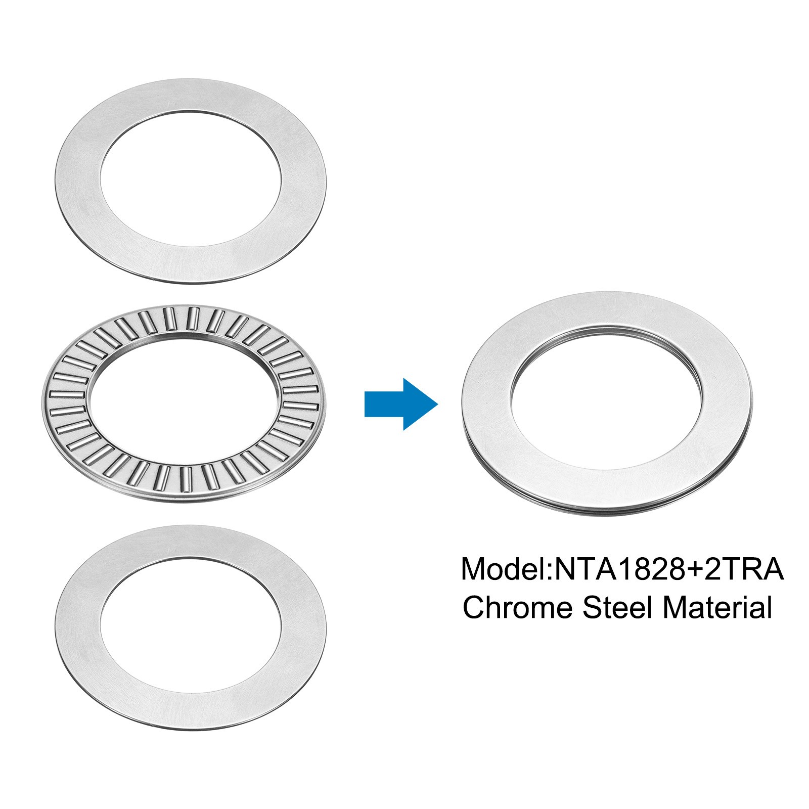 4 Sets NTA1828+2TRA Thrust Needle Roller Bearings 1-1/8×1-3/4×5/64, P5 (ABEC 5)