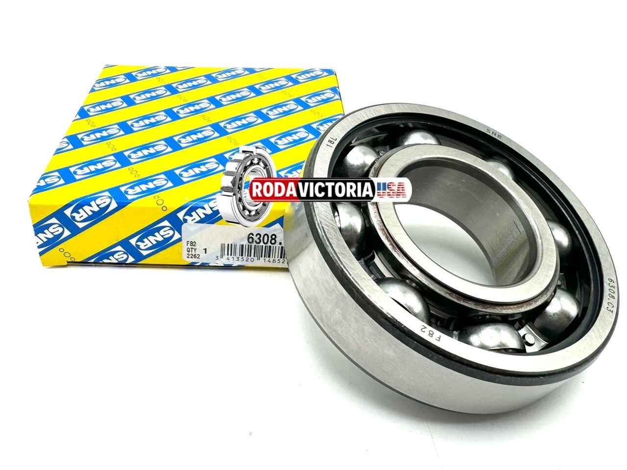 NTN SNR 6308 C3 DEEP GROOVE BALL BEARING, OPEN TYPE, NO SEALS 40x90x23 mm