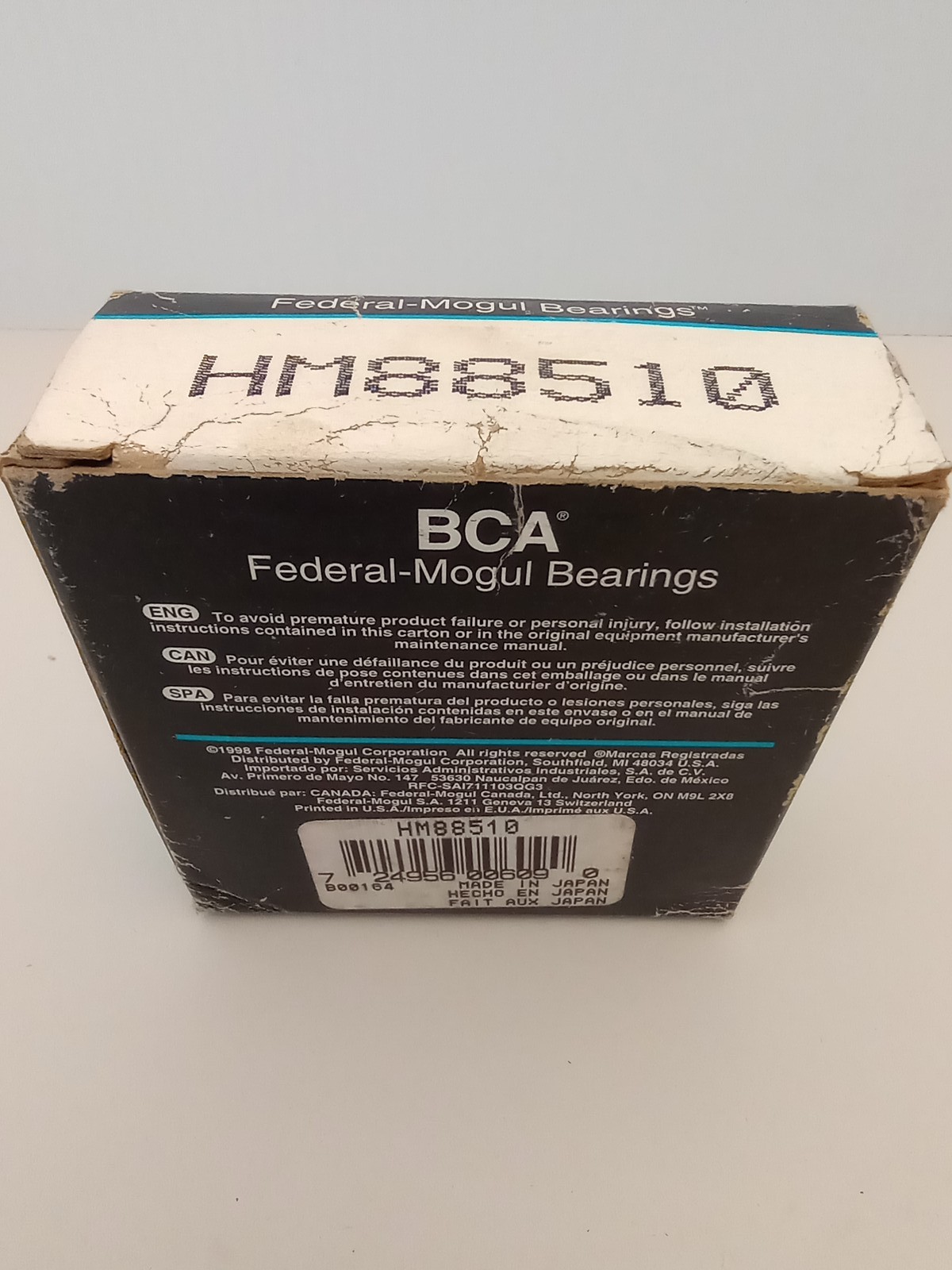 Federal Mogul HM88510 Tapered Roller Bearing Cup Race 2.875″ OD 0.9063″ Width