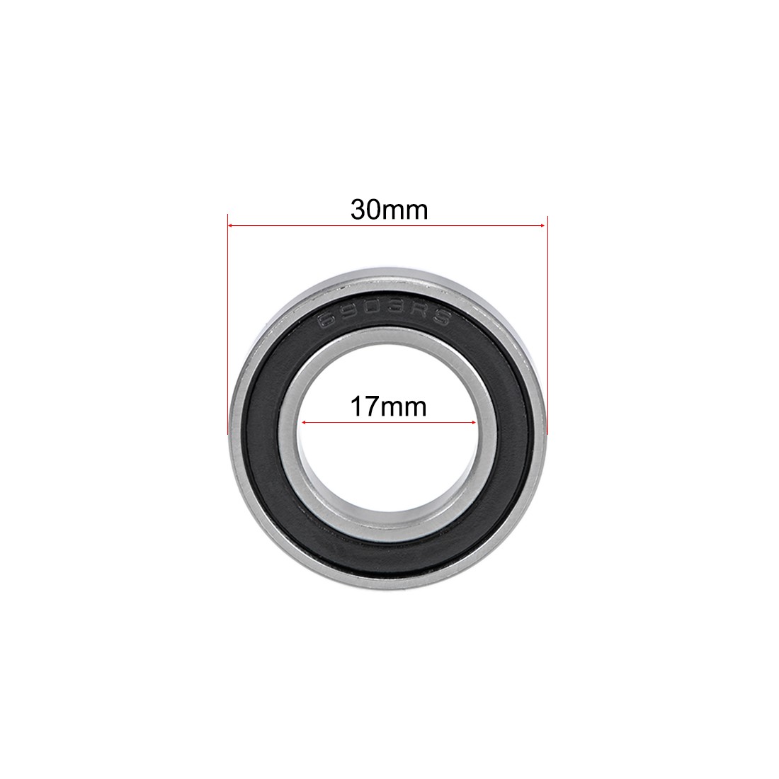 6903-2RS Ball Bearings 17x30x7mm Double Sealed Chrome Steel Z2 ABEC1 2pcs