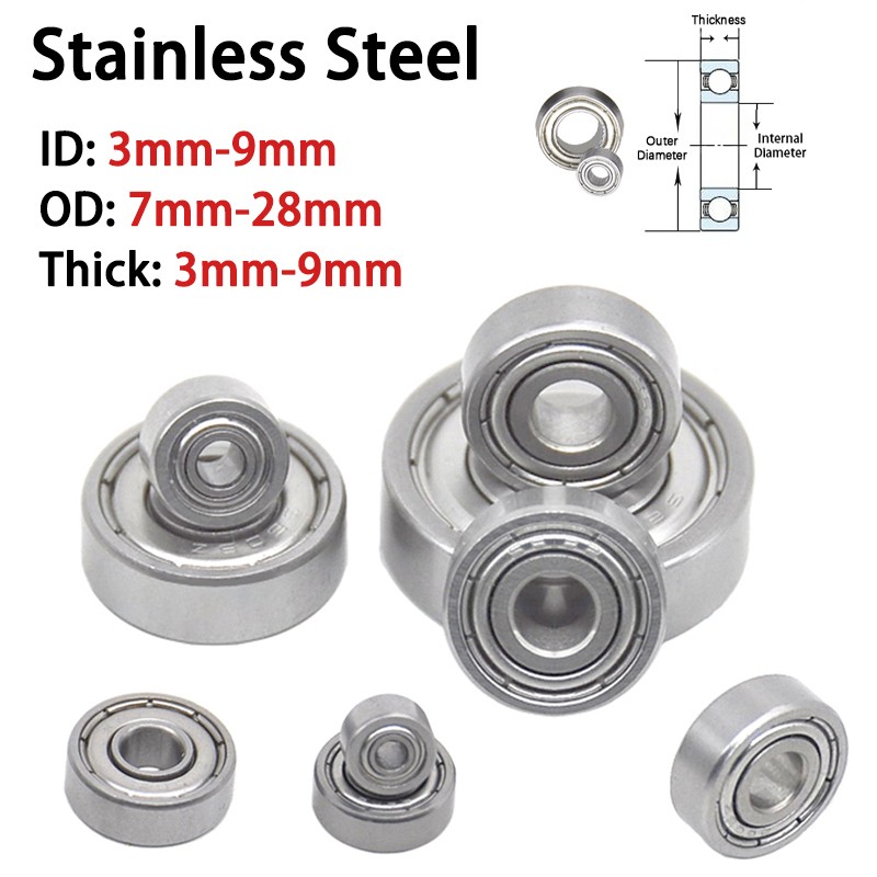 Stainless Steel Miniature Bearings Deep Groove Ball Bearings ID 3/4/5/6/7/8/9mm