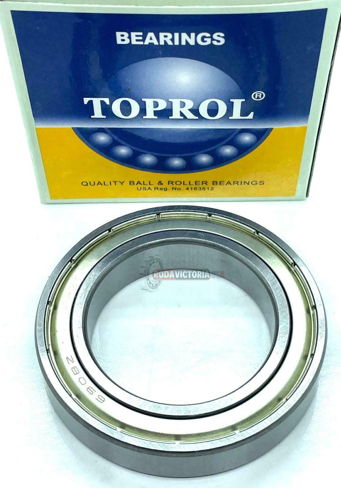 TOPROL 6908 ZZ DEEP GROOVE BALL BEARING, METAL SHIELDED 40x62x12 mm