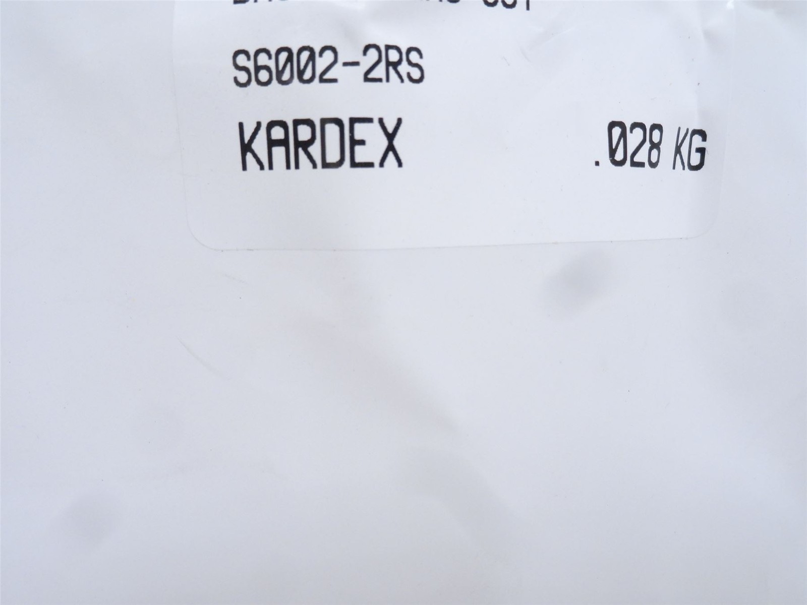 244991 New-No Box; Kardex S6002-2RS Ball Bearing; 15mmID x 32mmOD x 9mm Width