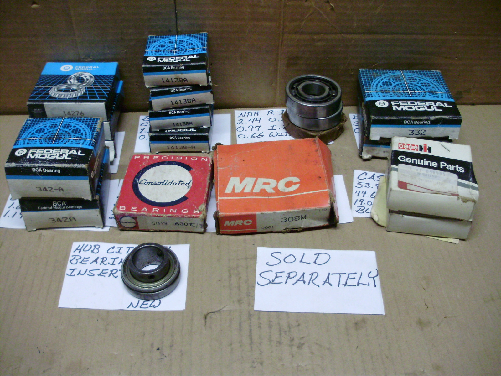 BCA, Federal Mogul, Bower, NDH, Roller Bearings, Cones and Races