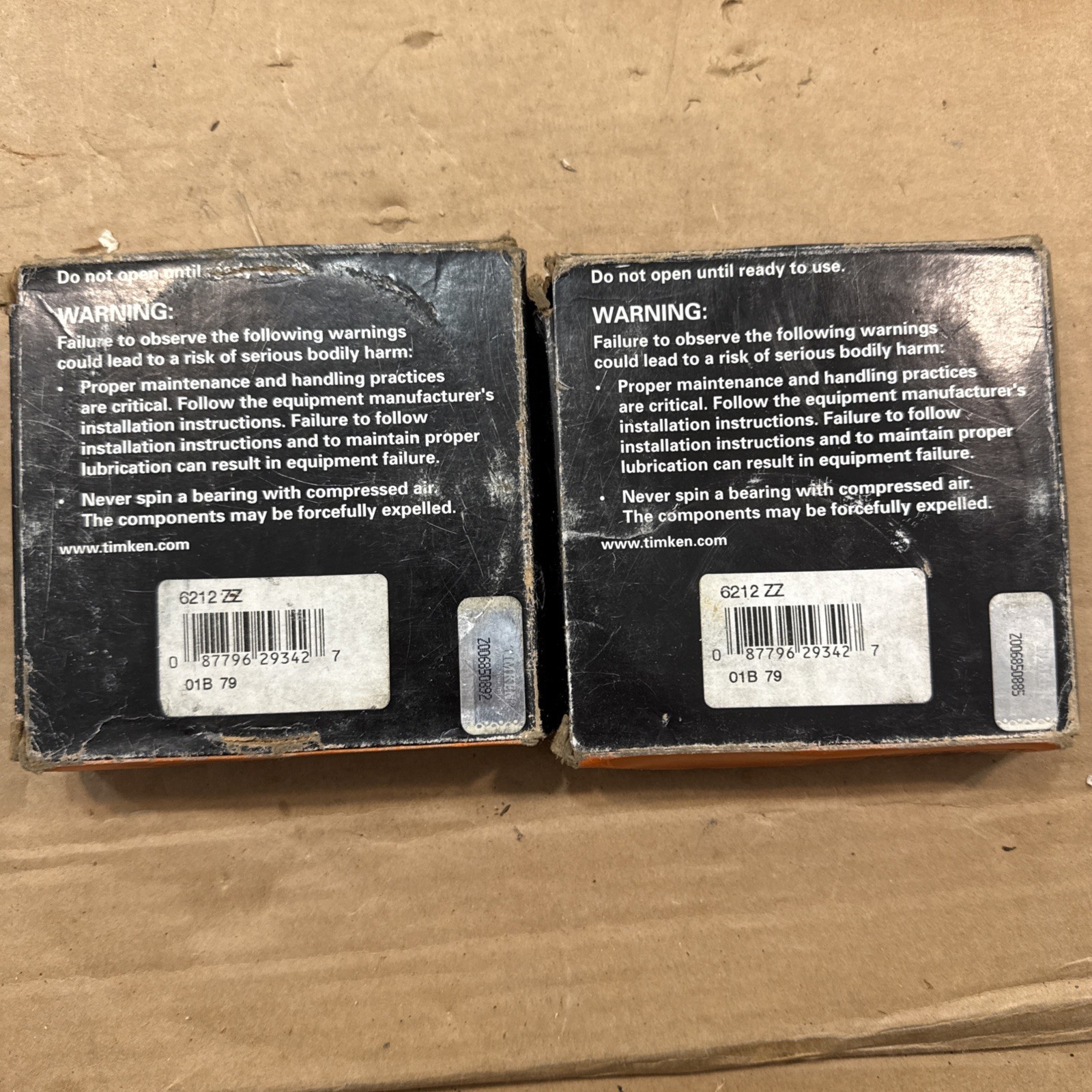 2 Timken 6212 ZZ Double Shielded Ball Bearings 60x110x22mm NOS New Pair