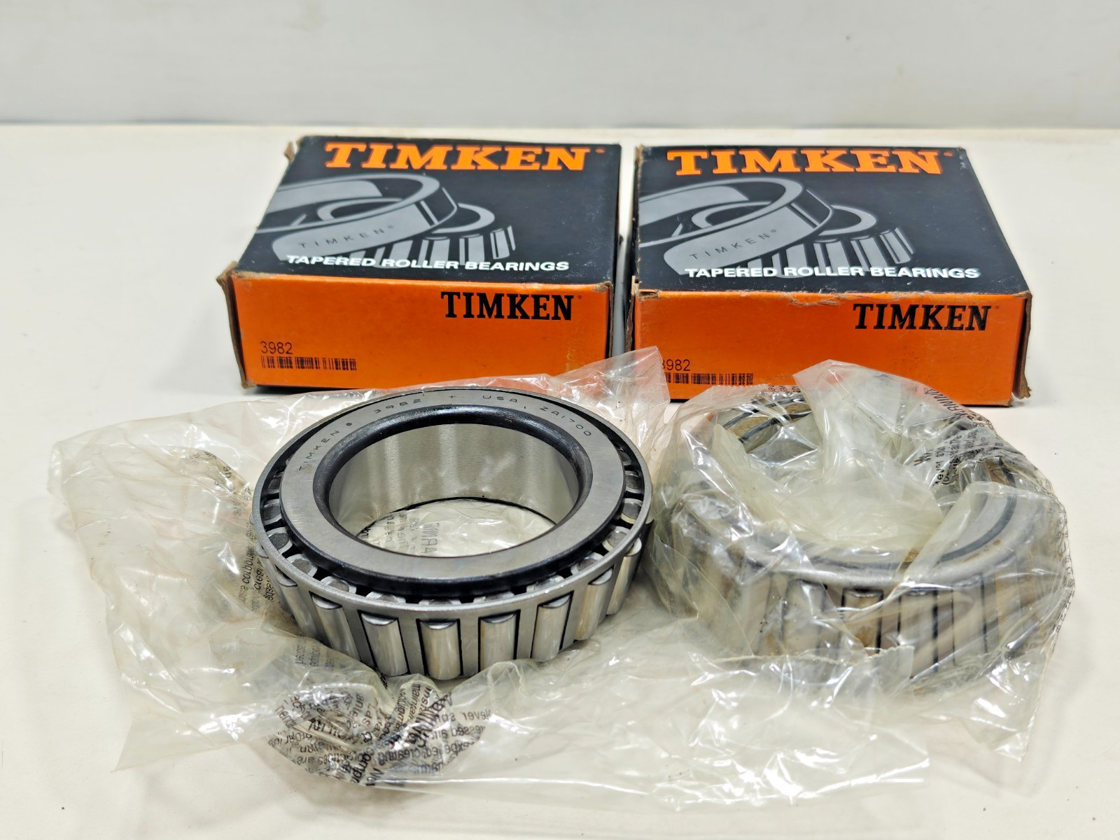 (2Pcs) 3982 Timken Tapered Roller Bearing Cone Only Timken 3982 USA LOT OF 2 PCS