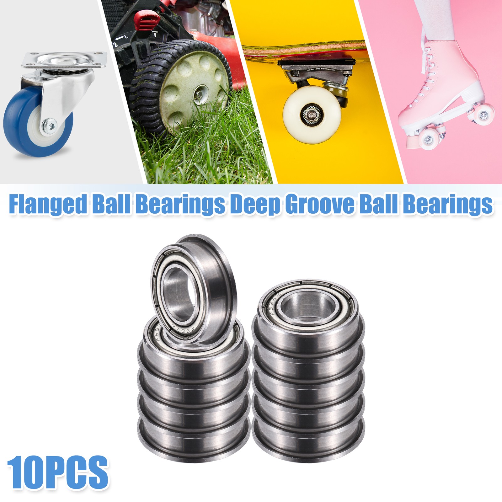 10pcs F688ZZ 8x16x5mm Double Metal Shield Single Row Deep Groove Ball Bearings