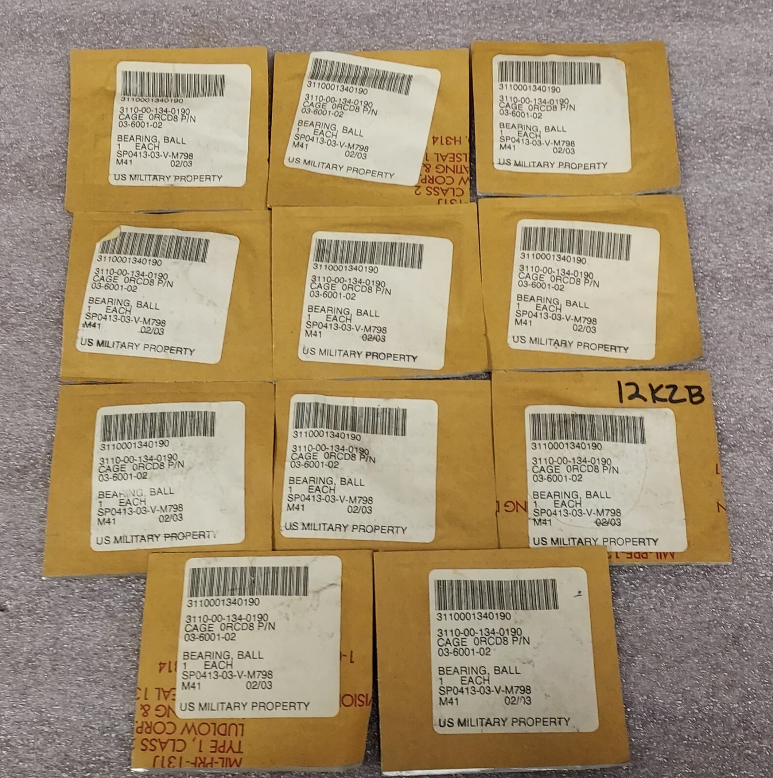 ‘1 PIECE’ – PN# R-4ZZR, 03-6001-02, R4ZZ – BEARING, BALL