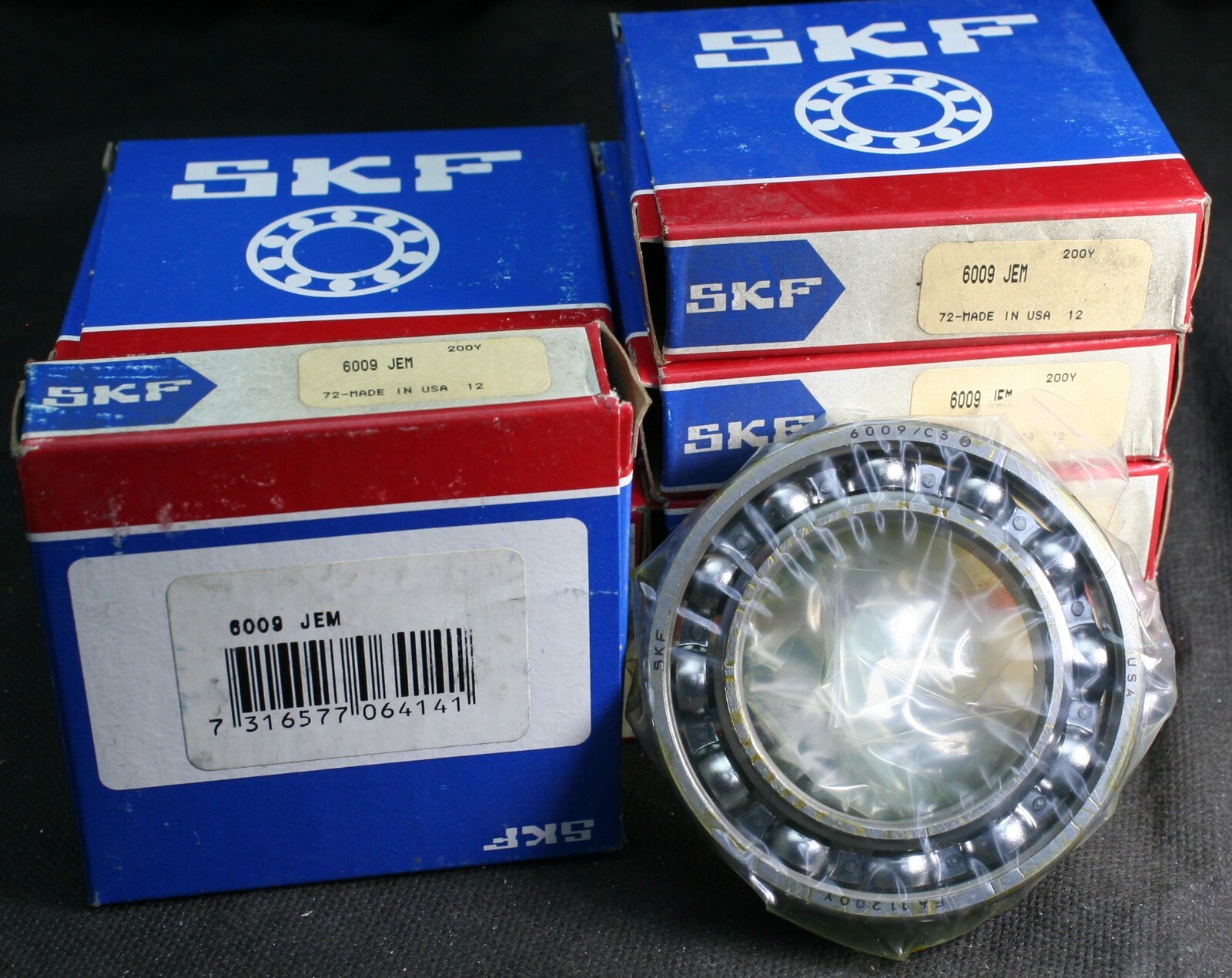 One (1) SKF 6009 JEM Deep Groove Bearing 45MM ID 6009/C3 USA NEW