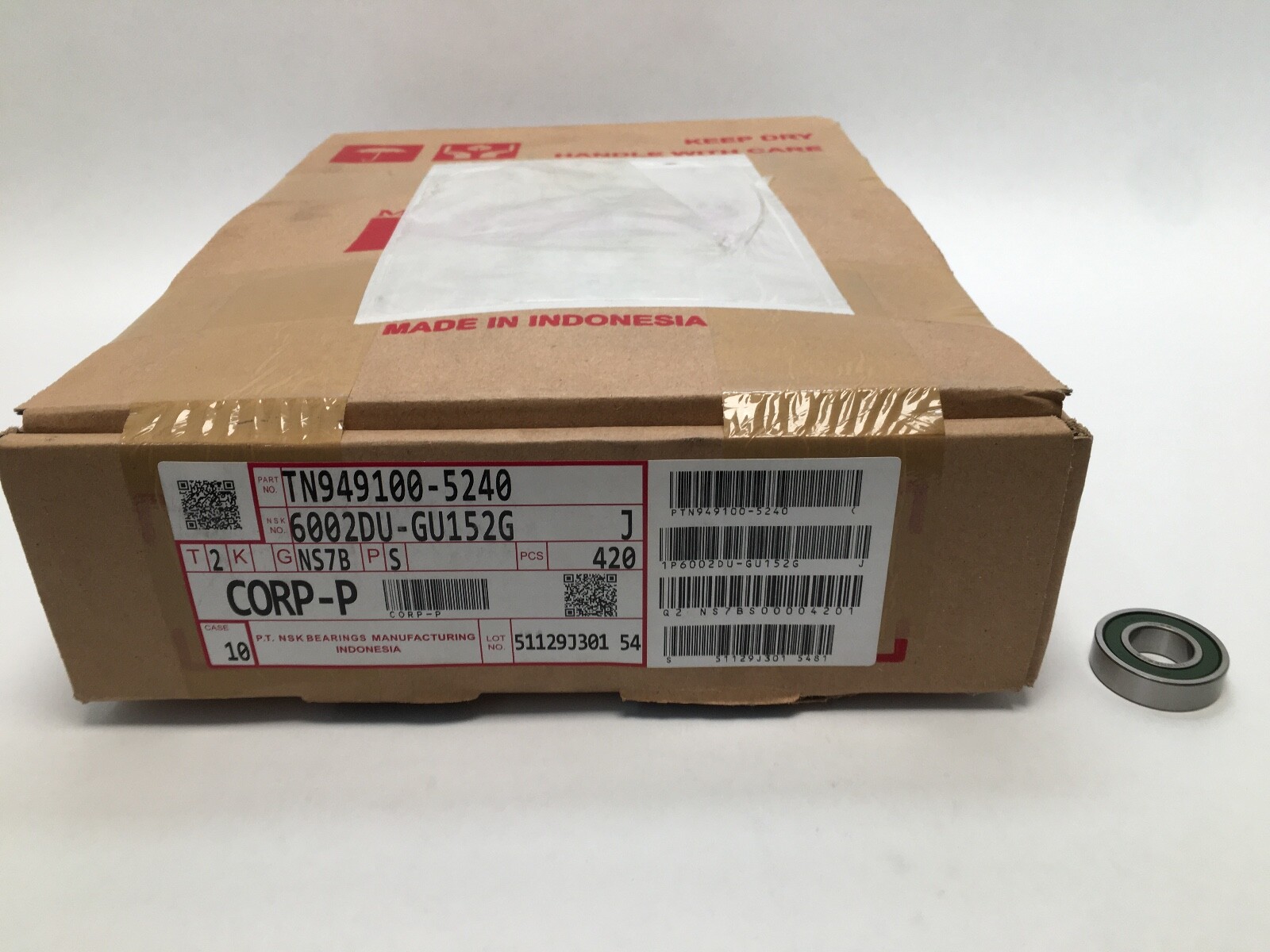 NSK 6002DU Bearing Single Rubber Seal 15x32x9 mm 6002 DU RS GU152G 6002RS