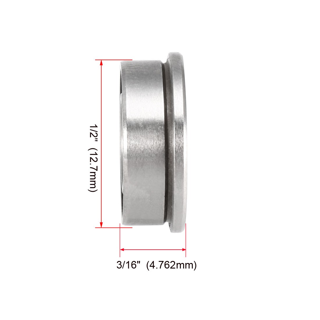 FR188-2RS Flange Ball Bearing 1/4″x1/2″x3/16″ for Equipment Sealed GCr15,10Pcs