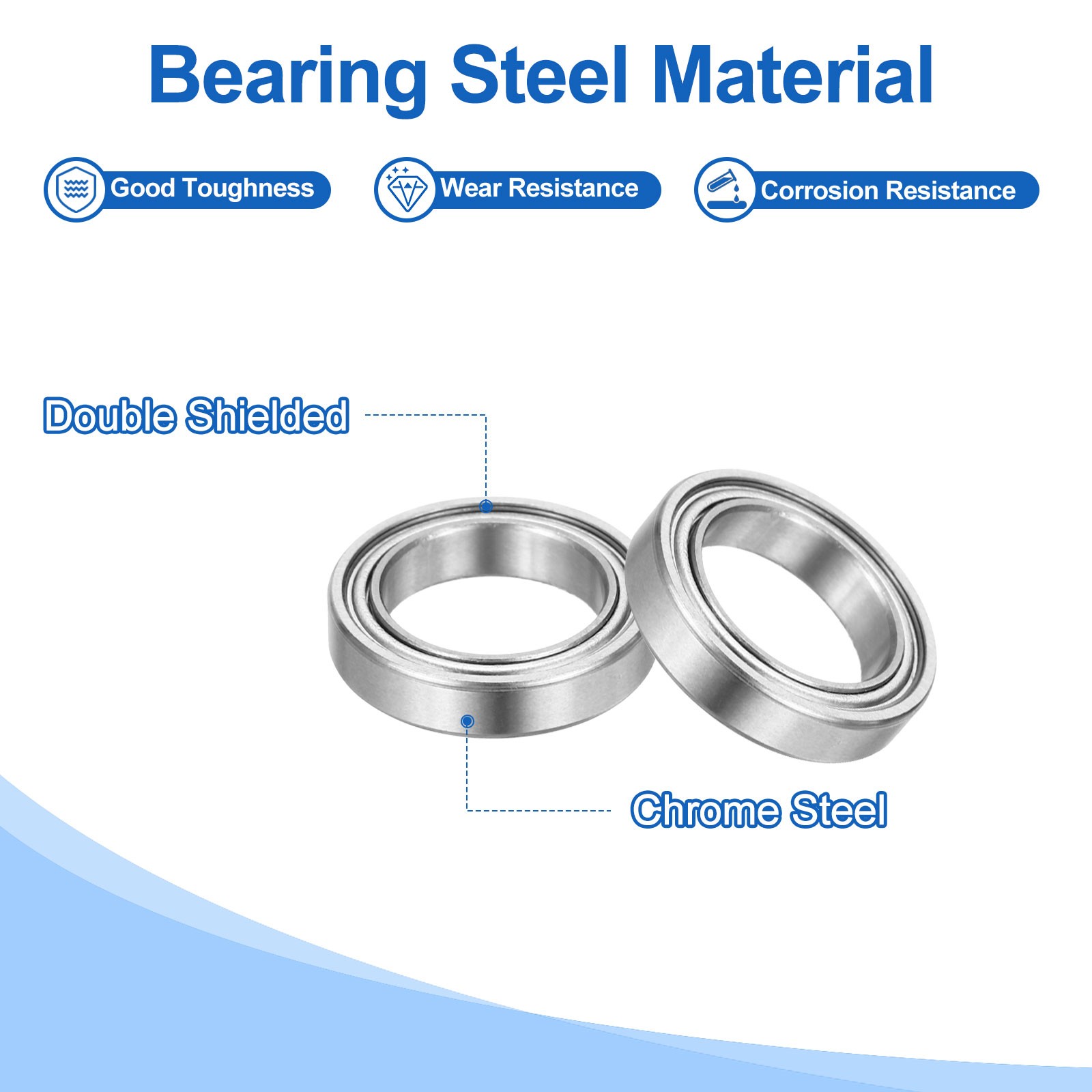 4Pcs R1212ZZ 1/2″ ID x 3/4″ OD x 5/32″ Height Z3 Ball Bearings Silver Tone