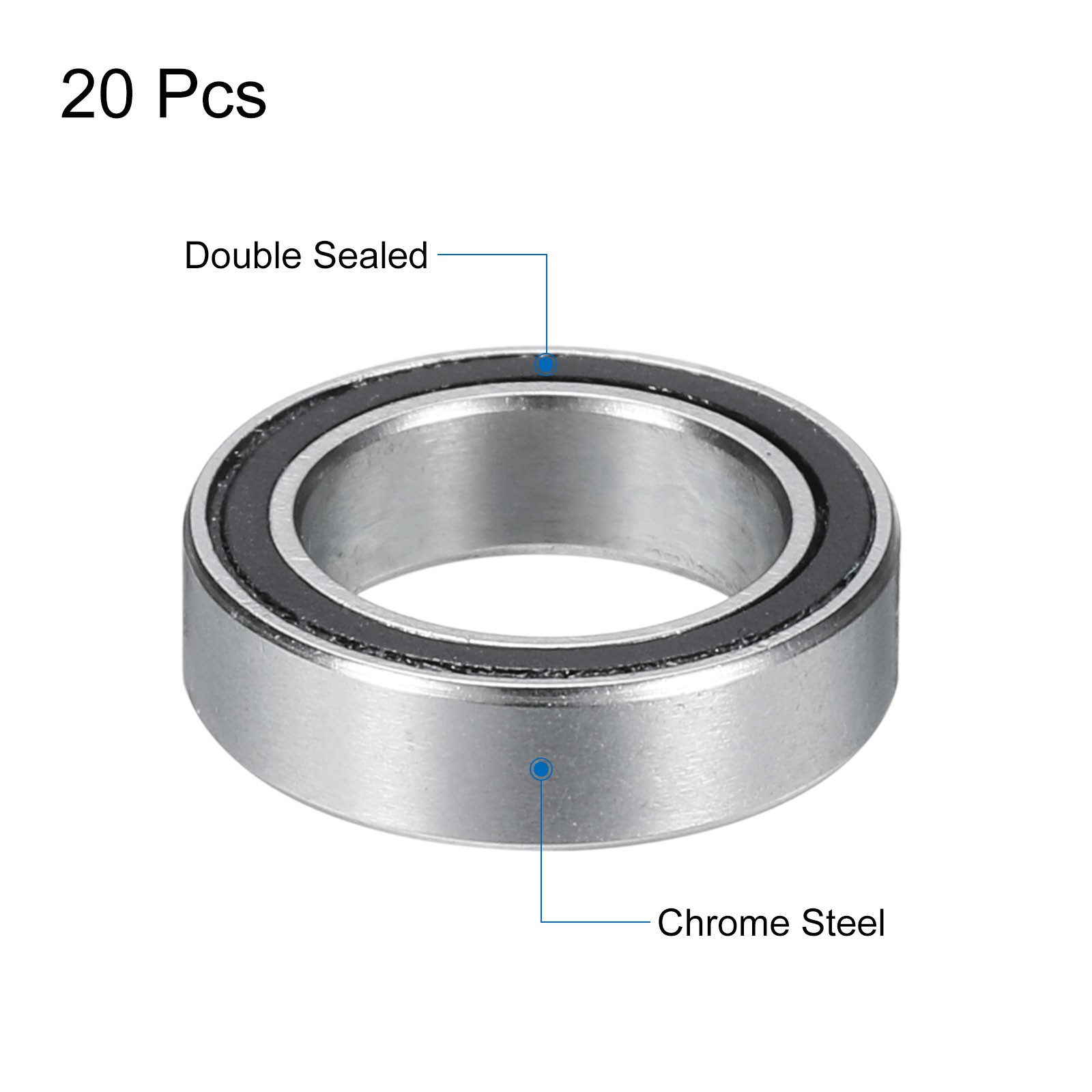 20pcs 6700-2RS Miniature Ball Bearings 10x15x4mm Double Sealed Bearings Black