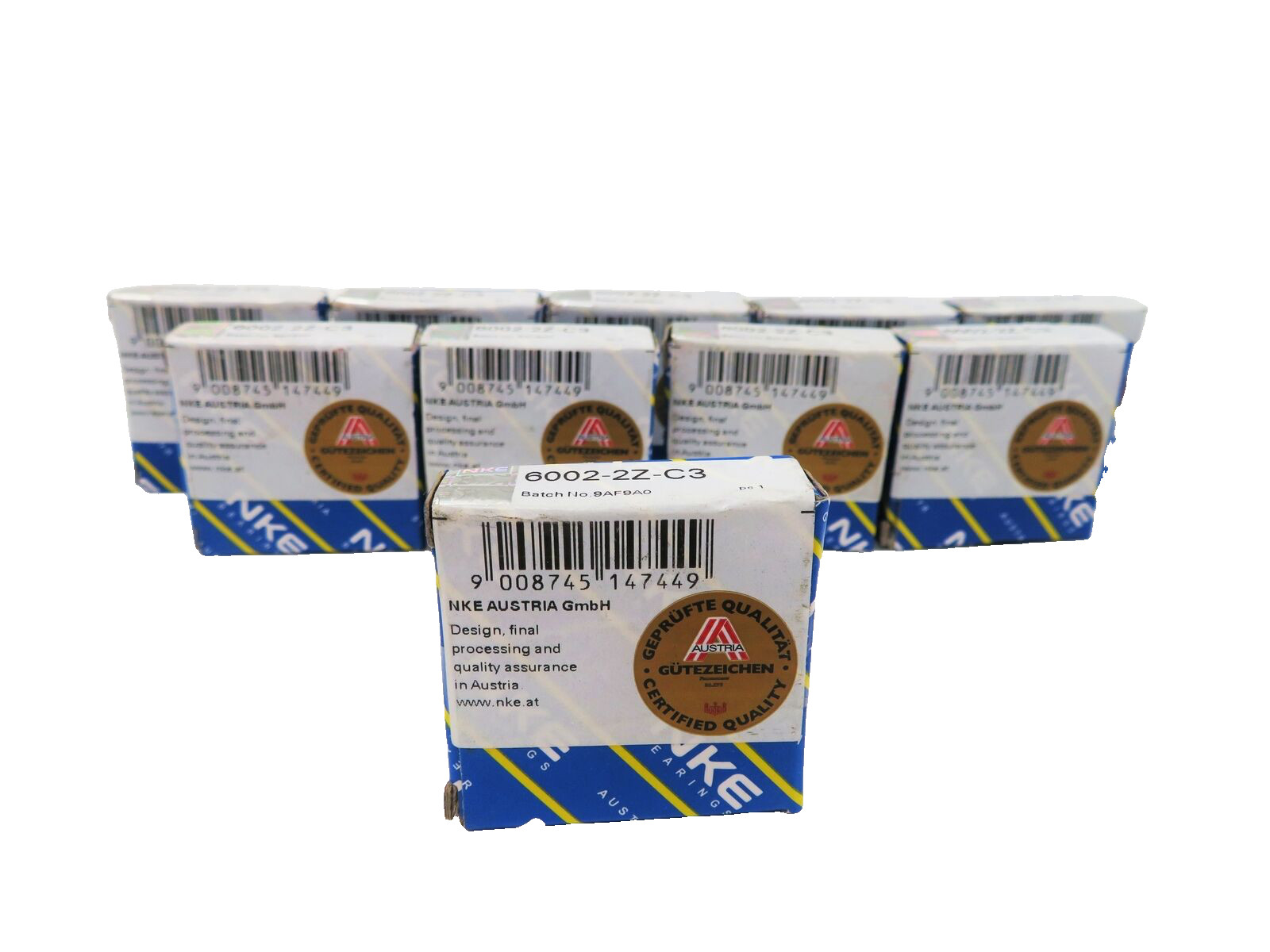 10 x NKE 6002-2Z-C3 deep groove ball bearing 2Z/ZZ 15x32x9mm