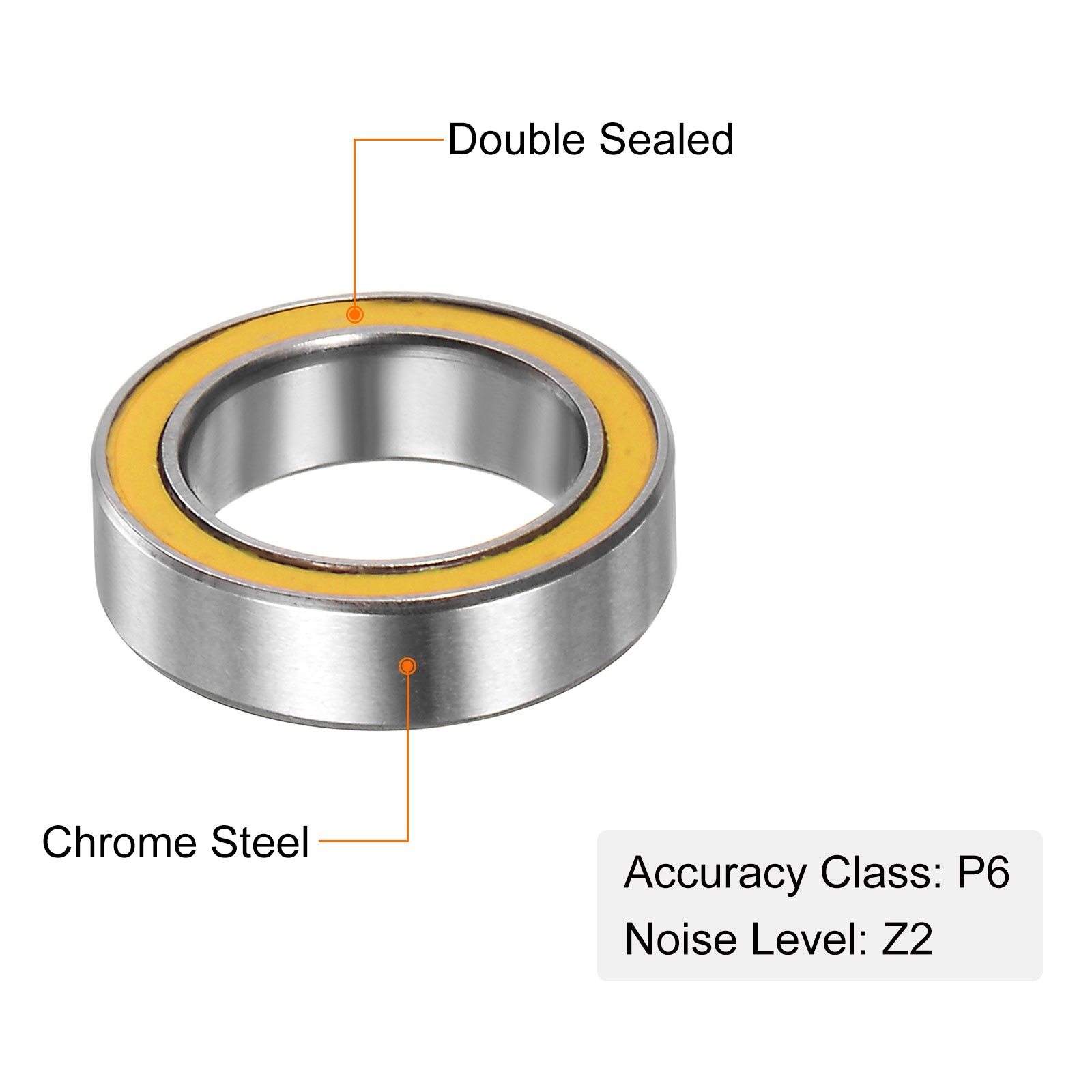 6700-2RS Deep Groove Ball Bearing,4pcs 10x15x4mm Z2 Bearings,Yellow