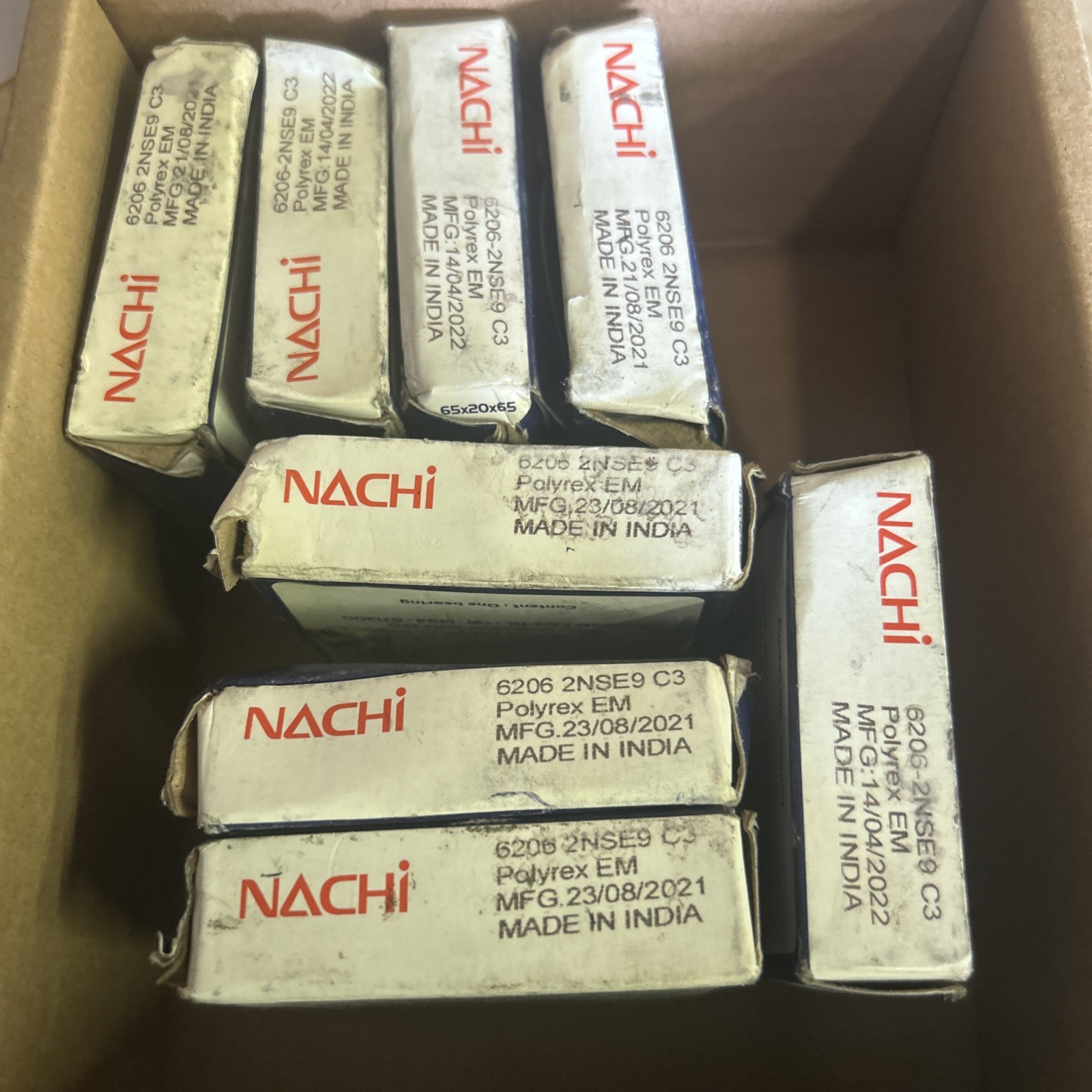 Lot Of 8 Nachi 6206-2NSE9 C3 Bearing