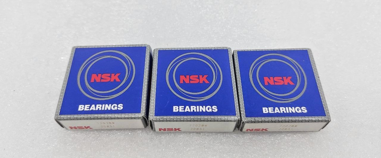 GENUINE NSK 7202 BW 11X35X15MM SINGLE ROW ANGULAR CONTACT BALL BEARING LOT OF 3
