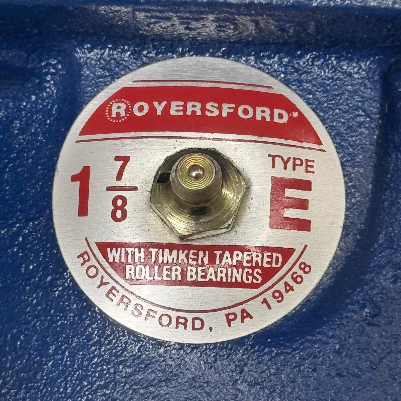 ROYERSFORD Type E 4-Bolt Square Flange Bearing 1-7/8″ Tapered Roller 20-05-0114